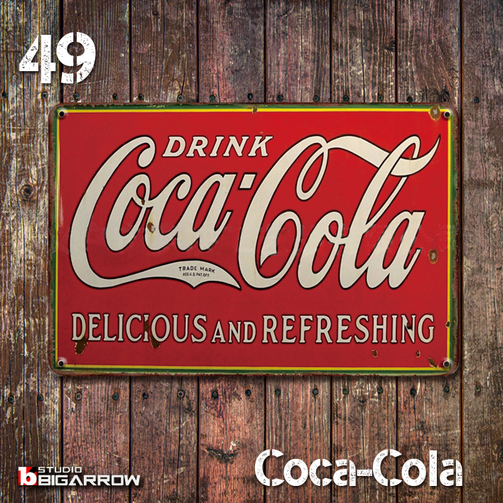 49 ブリキ看板 20×30㎝ Coca-Cola コカ・コーラ ガレージ メタルプレート アメリカンインテリア 世田谷ベースの画像1