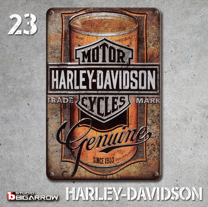 23 ブリキ看板 20×30㎝ HARLEY-DAVIDSON ハーレーダビッドソン ガレージ スチール アンティーク アメリカンインテリア 世田谷ベースの画像3