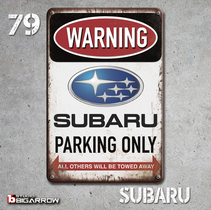 79 ブリキ看板 20×30㎝ SUBARU スバル ガレージ スチール アンティーク アメリカンインテリア 世田谷ベースの画像3