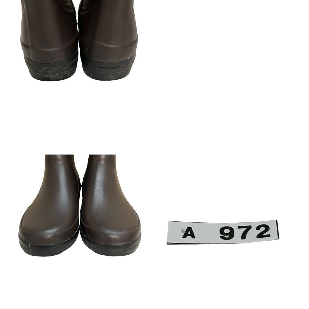 A972 France made AIGLE Aigle lady's rain boots boots 37 approximately 23.5cm dark brown Raver 