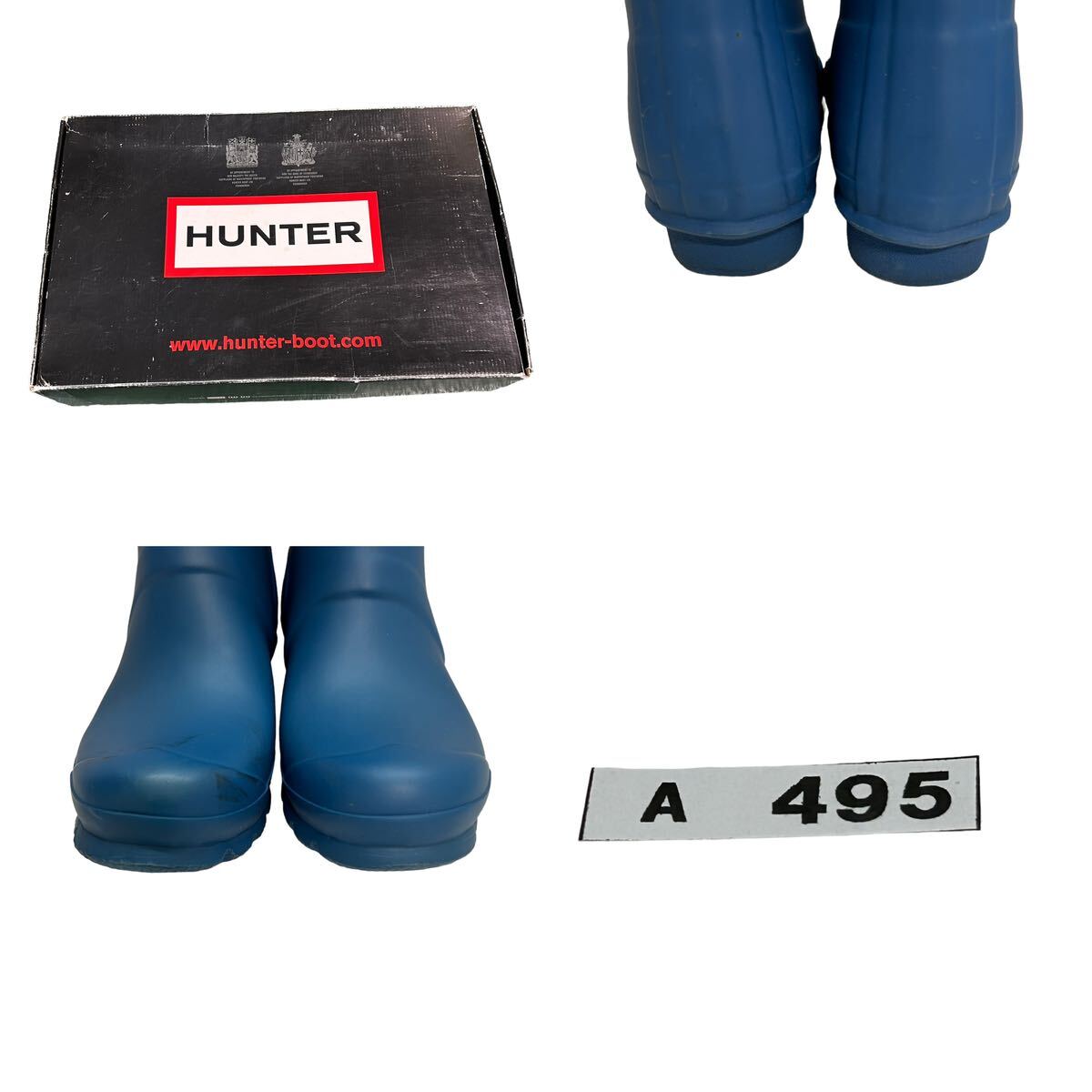 A495B HUNTER Hunter влагостойкая обувь сапоги EU37 UK4 примерно 23cm голубой Raver с коробкой 
