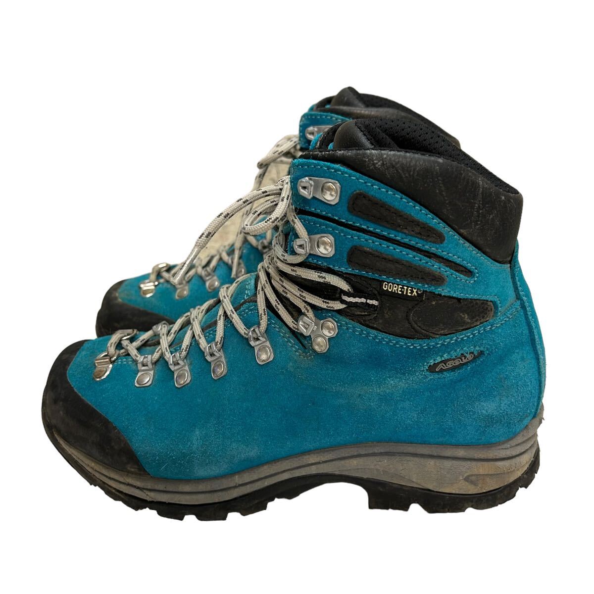 A518 ASOLO アゾロ トレッキングシューズ 登山靴 GORE-TEX ゴアテックス UK5.5 US7 約 24cm ブルーグリーン ブラック ビブラムソール