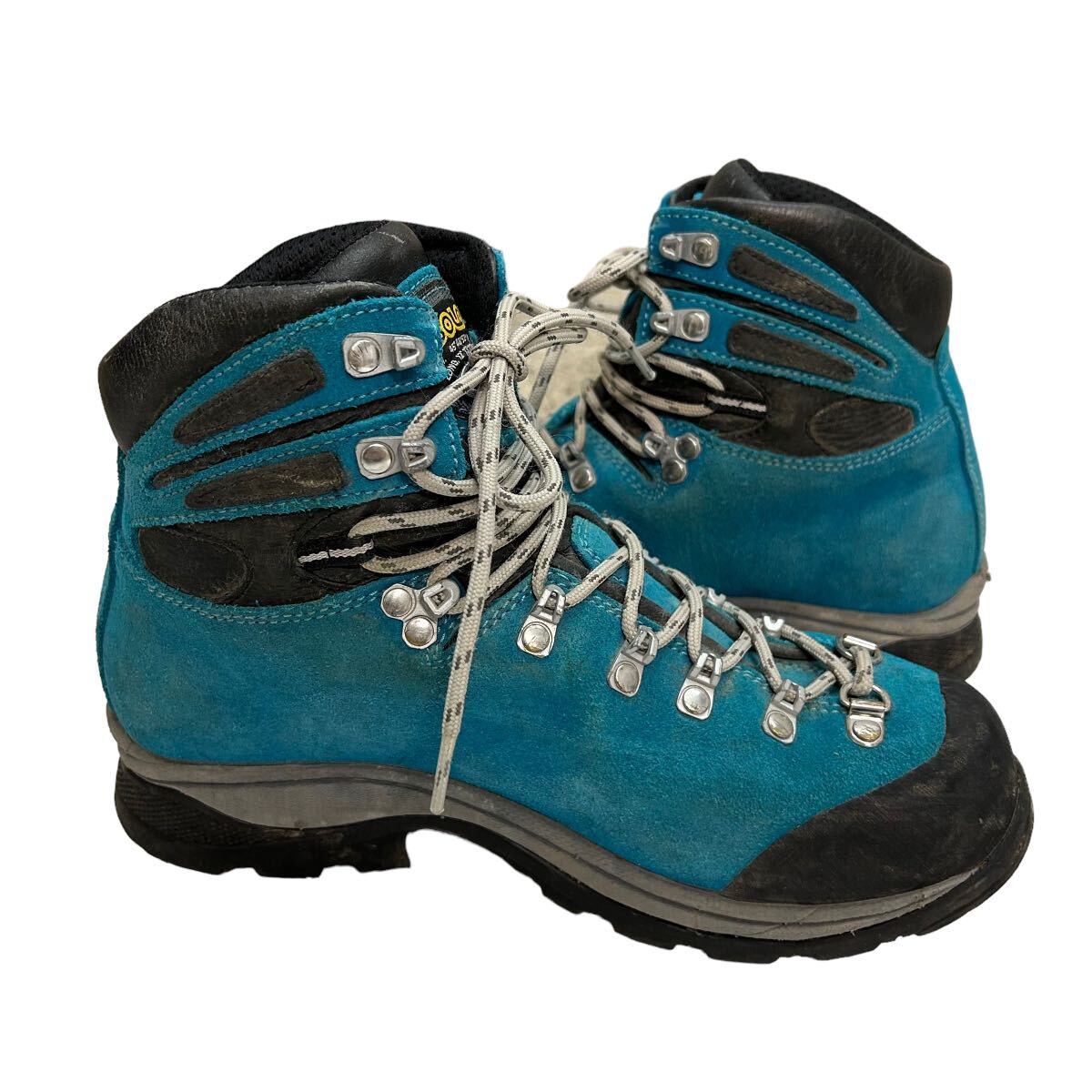 A518 ASOLO アゾロ トレッキングシューズ 登山靴 GORE-TEX ゴアテックス UK5.5 US7 約 24cm ブルーグリーン ブラック ビブラムソール