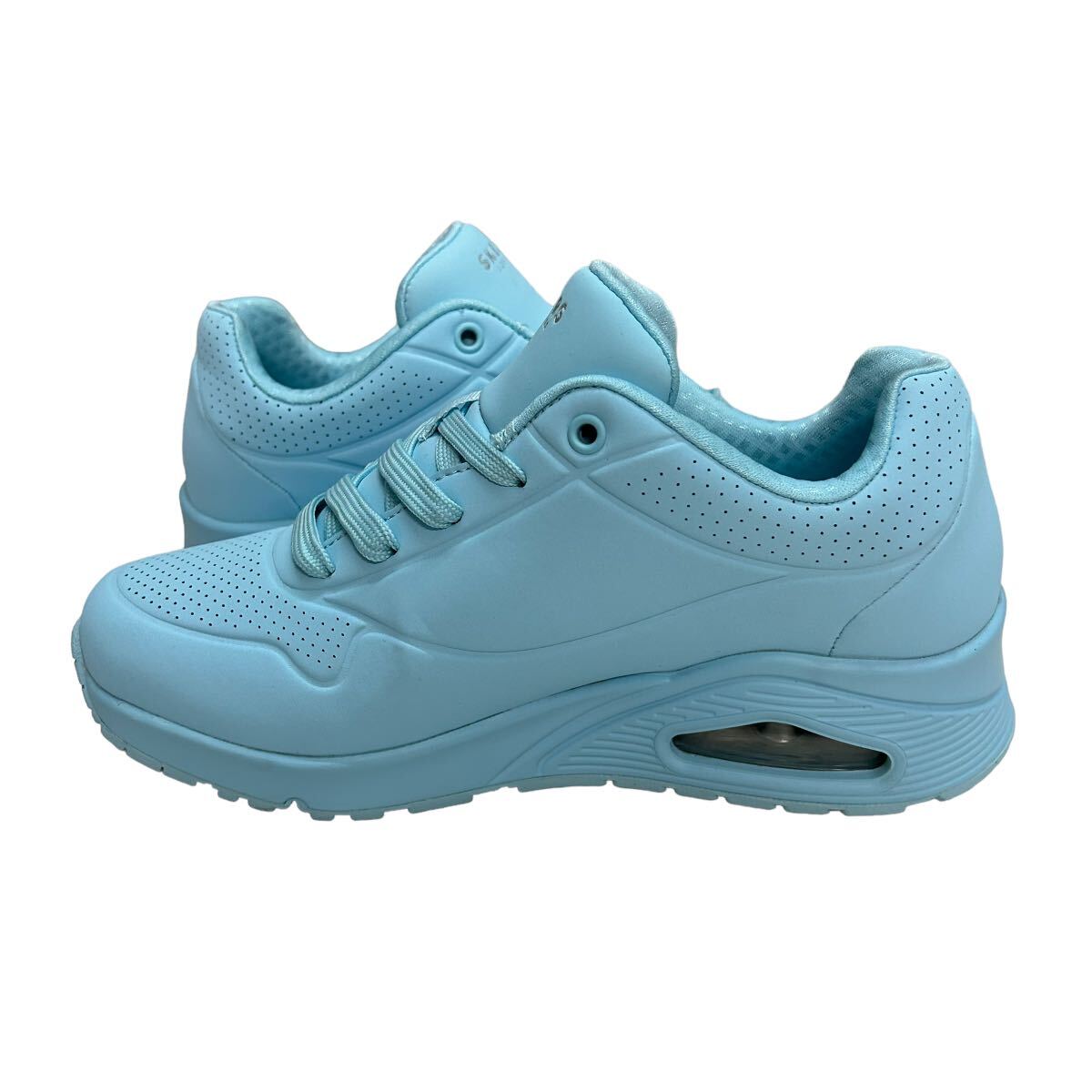 A618B SKECHERS スケッチャーズ LOS ANGELES STREET AIR COOLED スニーカー US7 24cm 水色 美品 箱付き_画像4