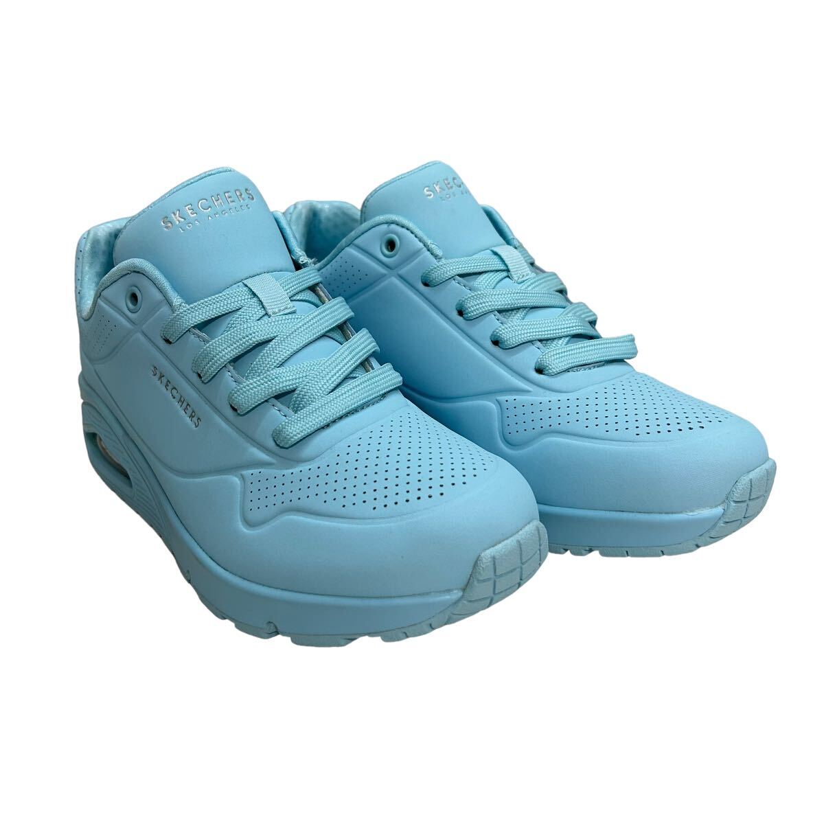 A618B SKECHERS スケッチャーズ LOS ANGELES STREET AIR COOLED スニーカー US7 24cm 水色 美品 箱付き_画像8