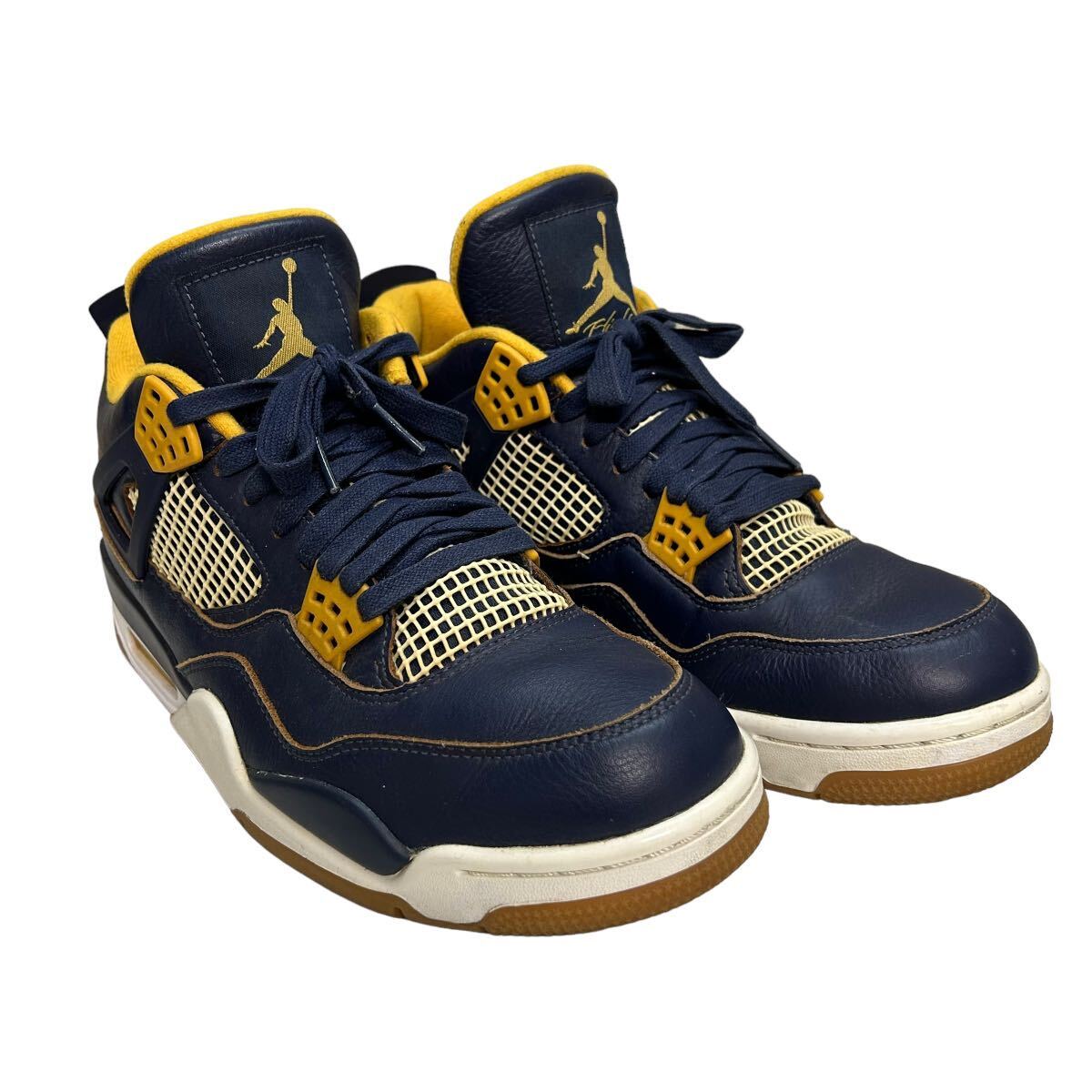 A668 NIKE ナイキ AIR JORDAN4 RETRO エアジョーダン レトロ 308497-425 メンズ スニーカー US10 28cm ネイビー イエロー_画像8