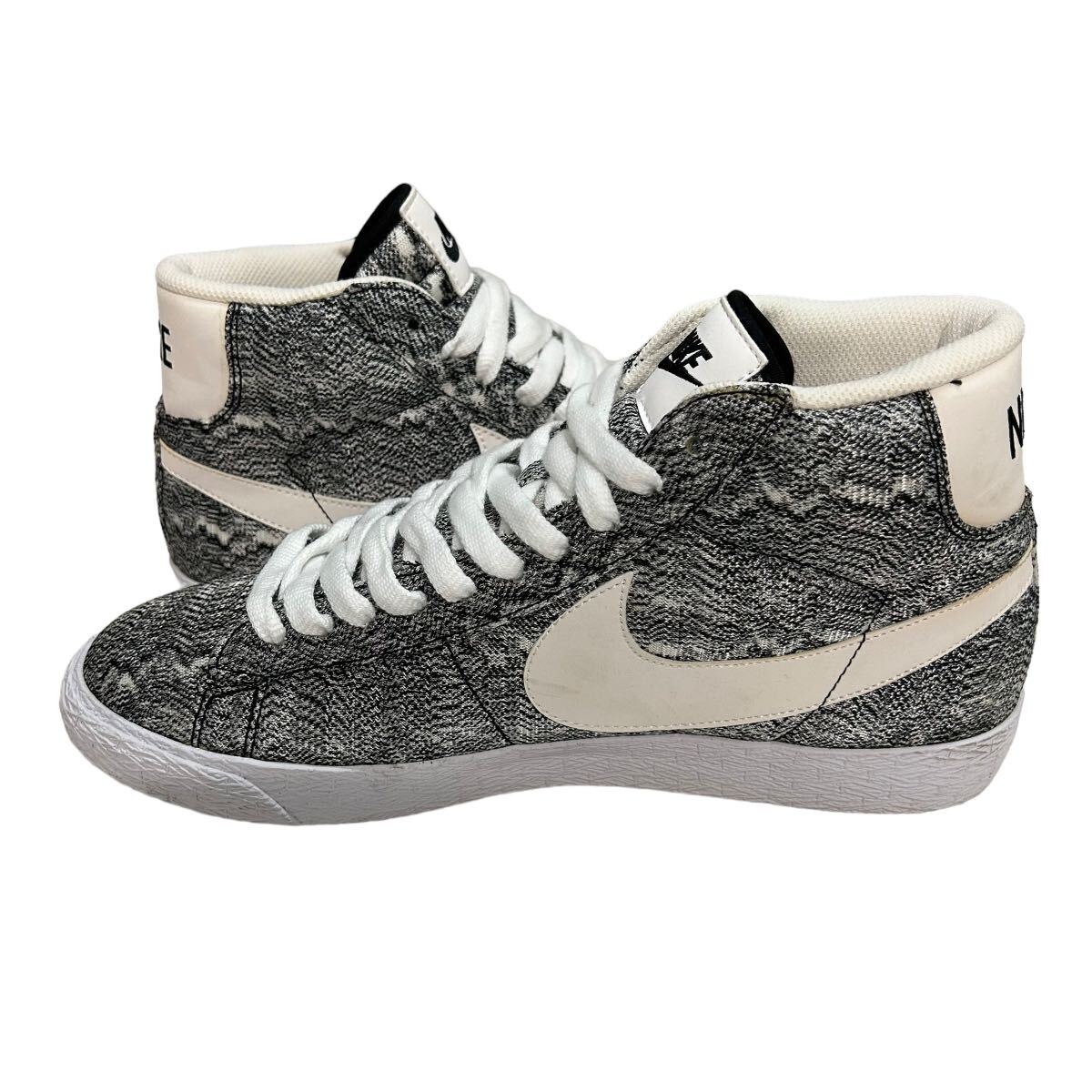 A769 NIKE ナイキ ブレイザー ミッド プレミアム Blazer Mid PRM VNTG QS 699928-001 メンズ スニーカー US9.5 27.5cm ホワイト ブラックの画像4