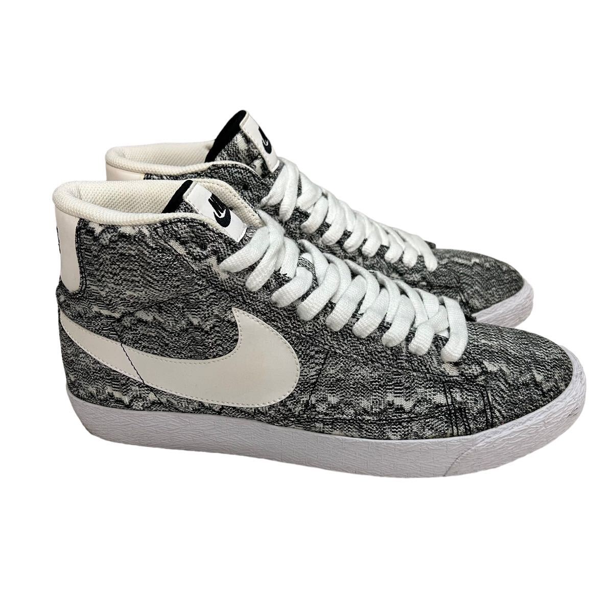 A769 NIKE ナイキ ブレイザー ミッド プレミアム Blazer Mid PRM VNTG QS 699928-001 メンズ スニーカー US9.5 27.5cm ホワイト ブラックの画像3