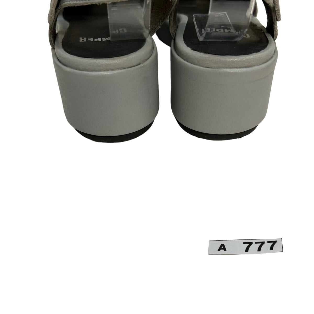 A777 CAMPER Camper lady's strap sandals 35 approximately 22.5cm light gray leather excellent 