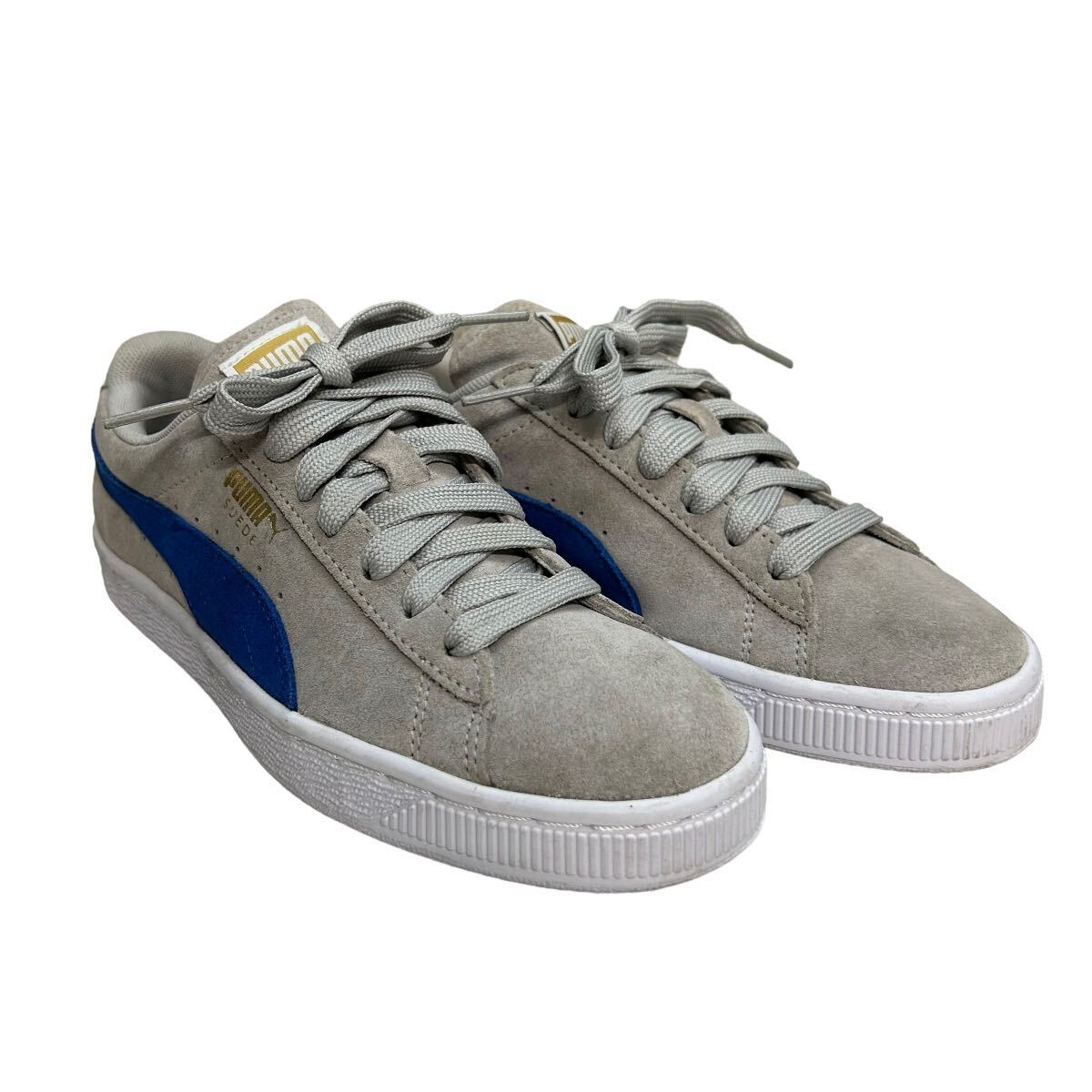 A947 PUMA Puma SUEDE замша женский low cut спортивные туфли US6 22.5cm светло-серый голубой 