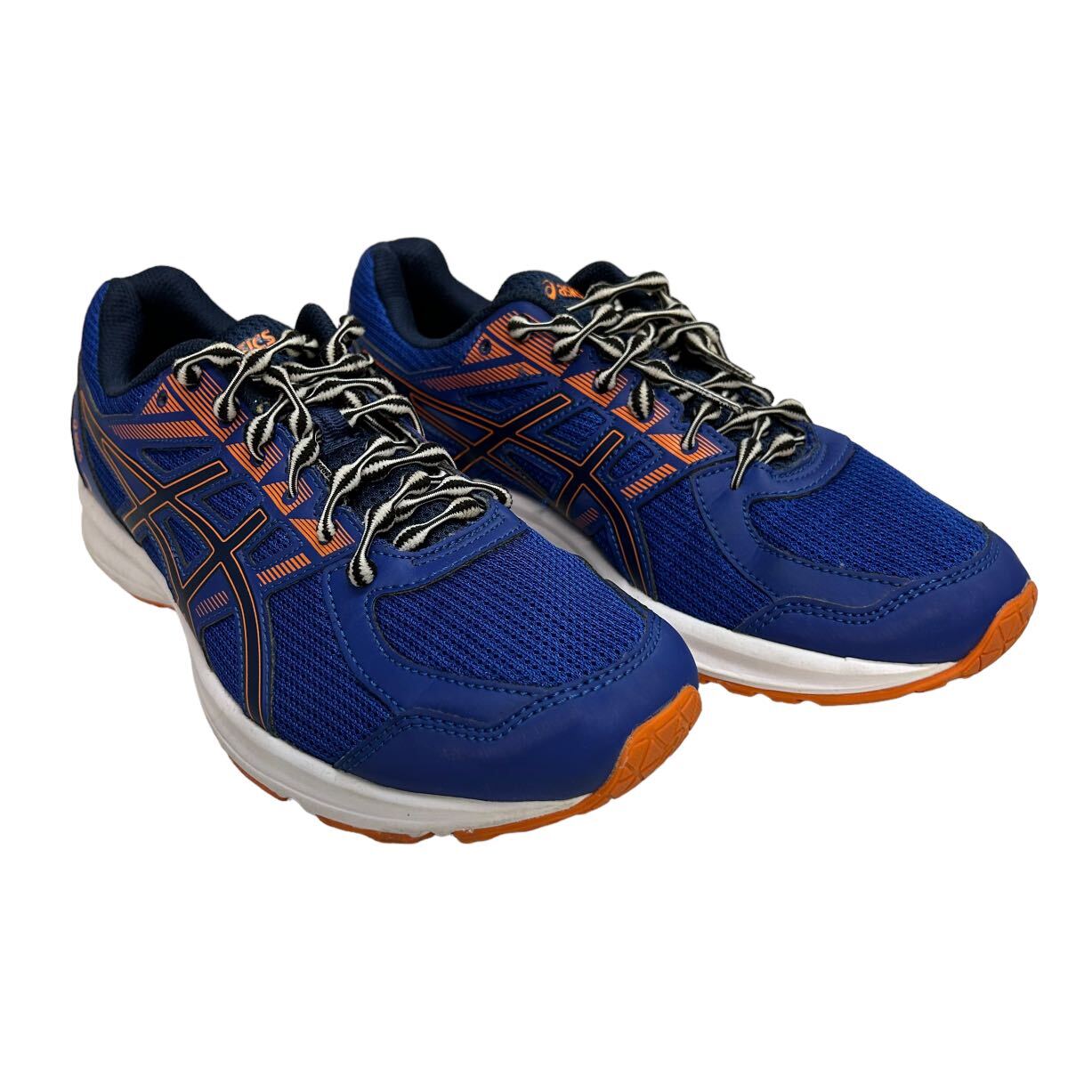 A959 ASICS アシックス メンズ ランニングシューズ スニーカー US6.5 25cm ネイビー オレンジ メッシュの画像8