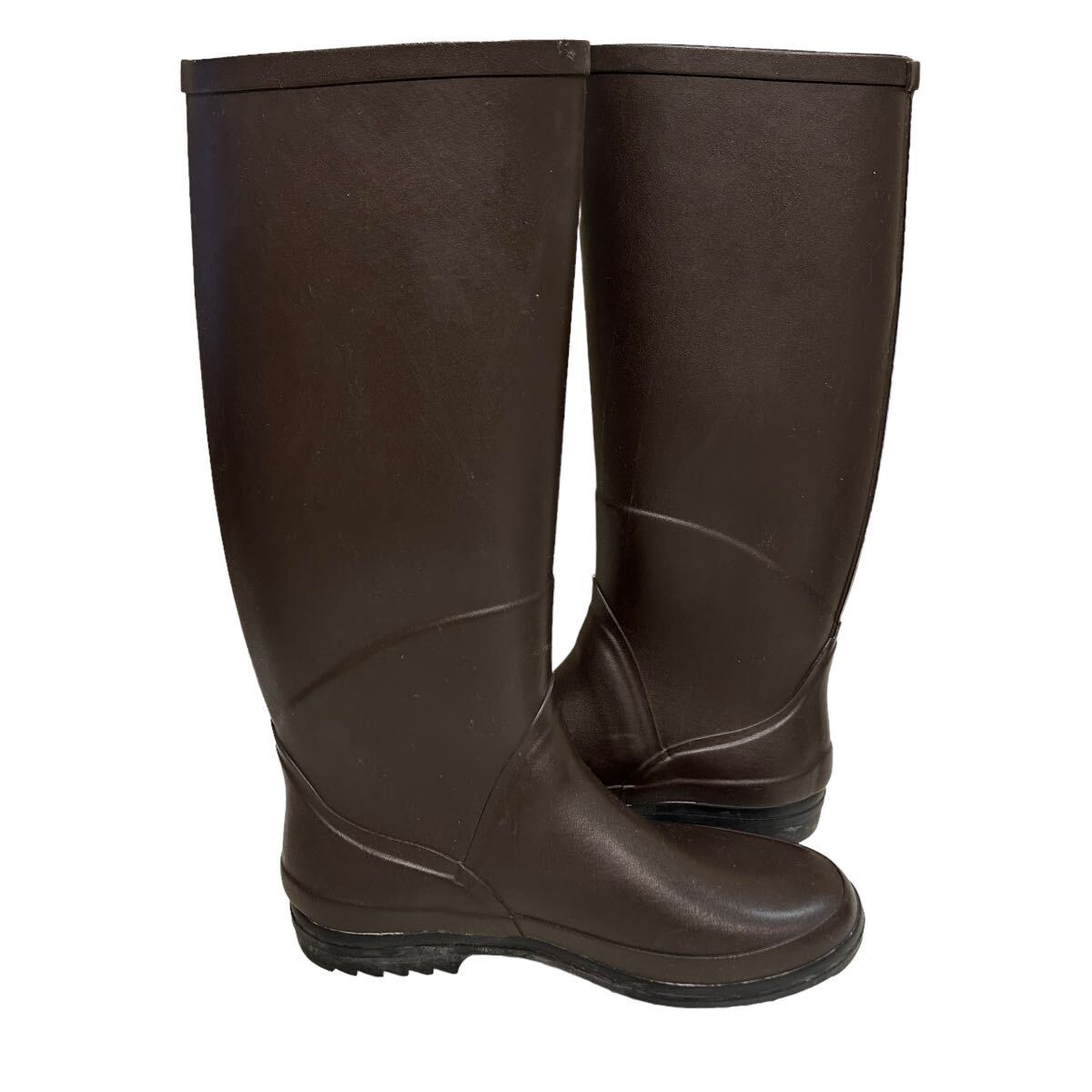 A972 France made AIGLE Aigle lady's rain boots boots 37 approximately 23.5cm dark brown Raver 