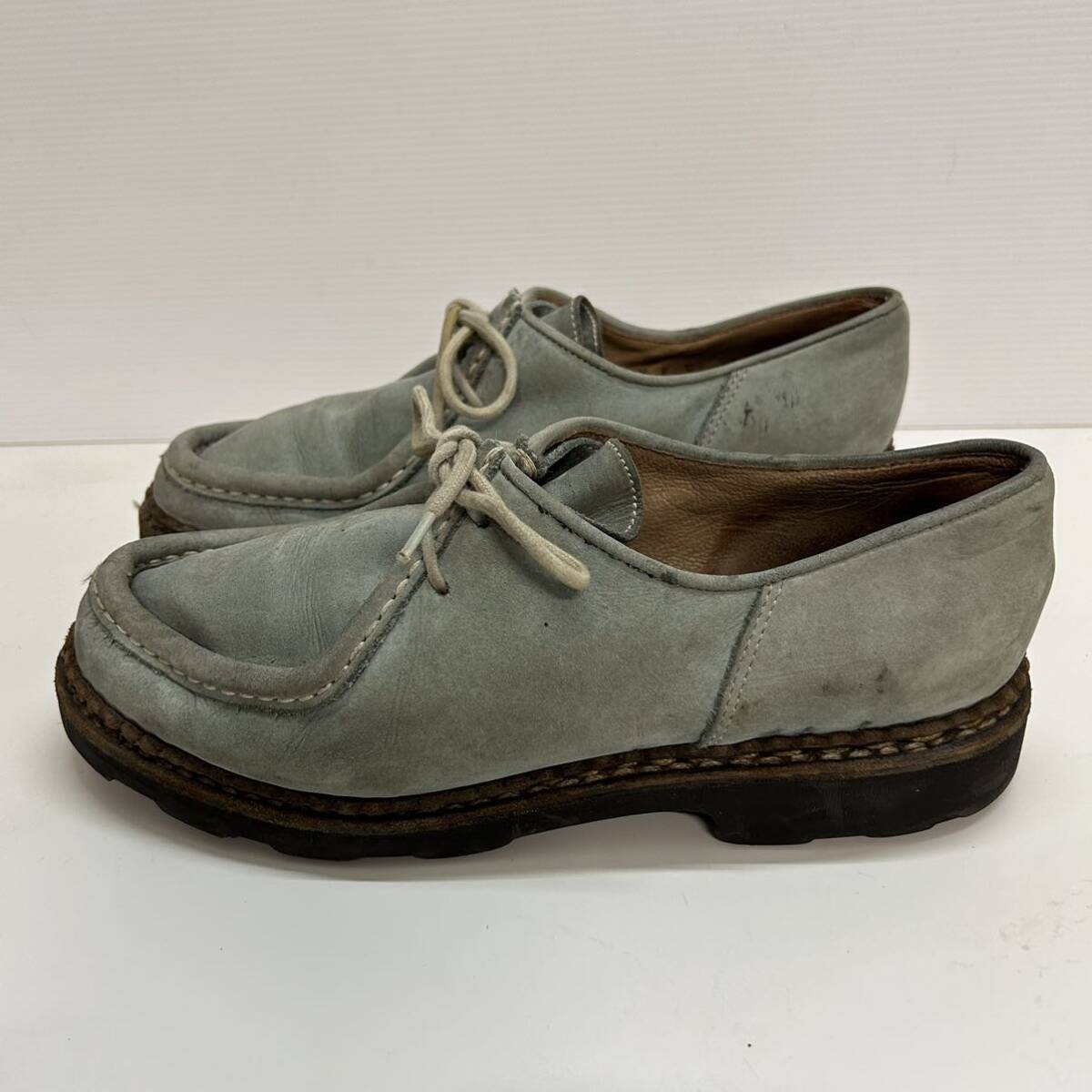 C127 Paraboot Paraboot men's wala Be moccasin Loafer US5.5 approximately 23.5cm light blue suede France made 
