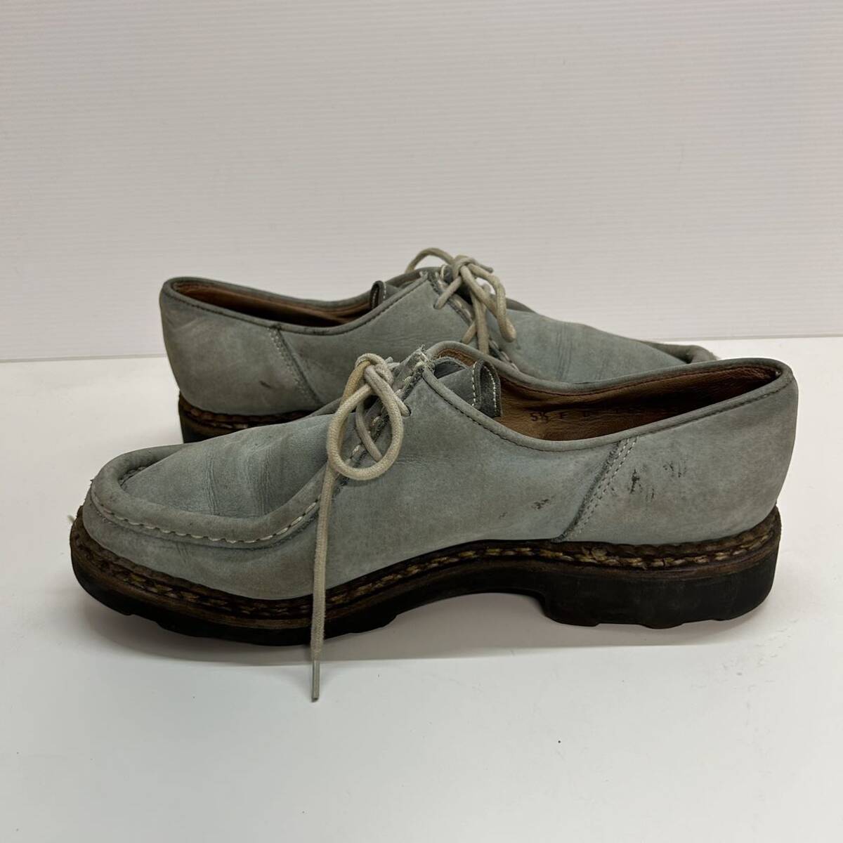 C127 Paraboot Paraboot men's wala Be moccasin Loafer US5.5 approximately 23.5cm light blue suede France made 