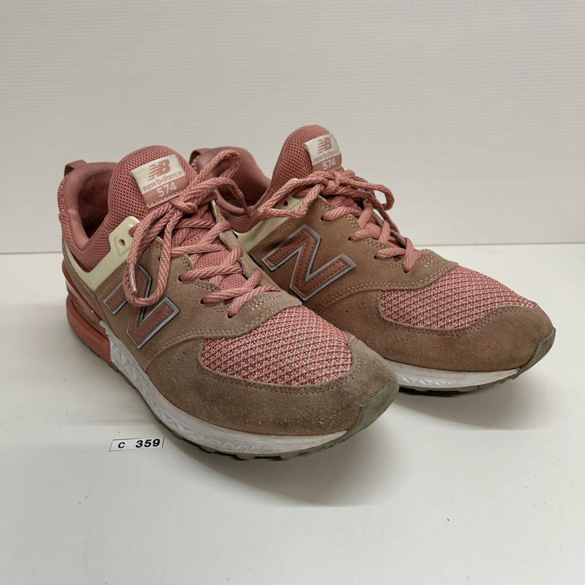 C359 newbalance ニューバランス MS574 メンズ スニーカー US10 28cm ピンク系 の画像10