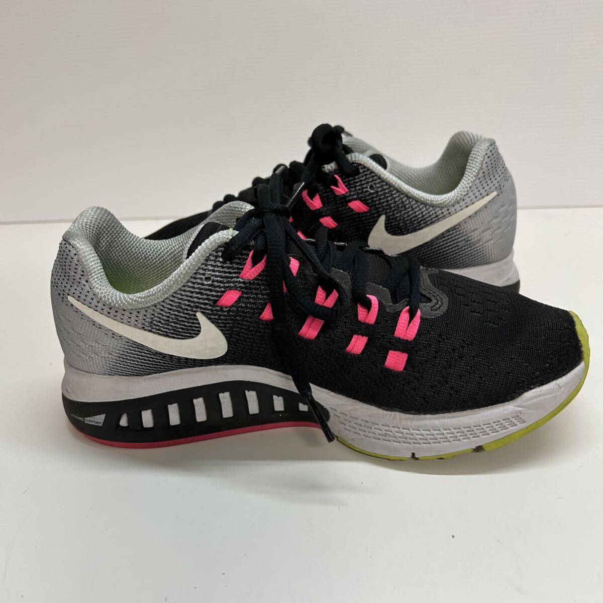 C364 NIKE ナイキ レディース 陸上 ランニングシューズ スニーカー AIR ZOOM エア ズーム ストラクチャー US6.5 23.5cm ブラック シルバー_画像5