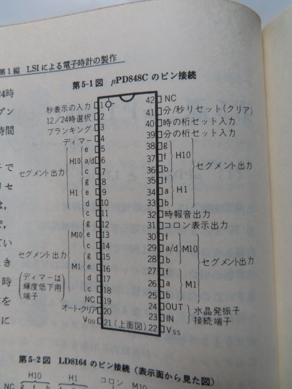 未使用新品 NEC 日本電気 時計IC uPD848C ＆ 蛍光表示管 VFD LD8164 ＆ 水晶発信子 セット （在庫２セット）