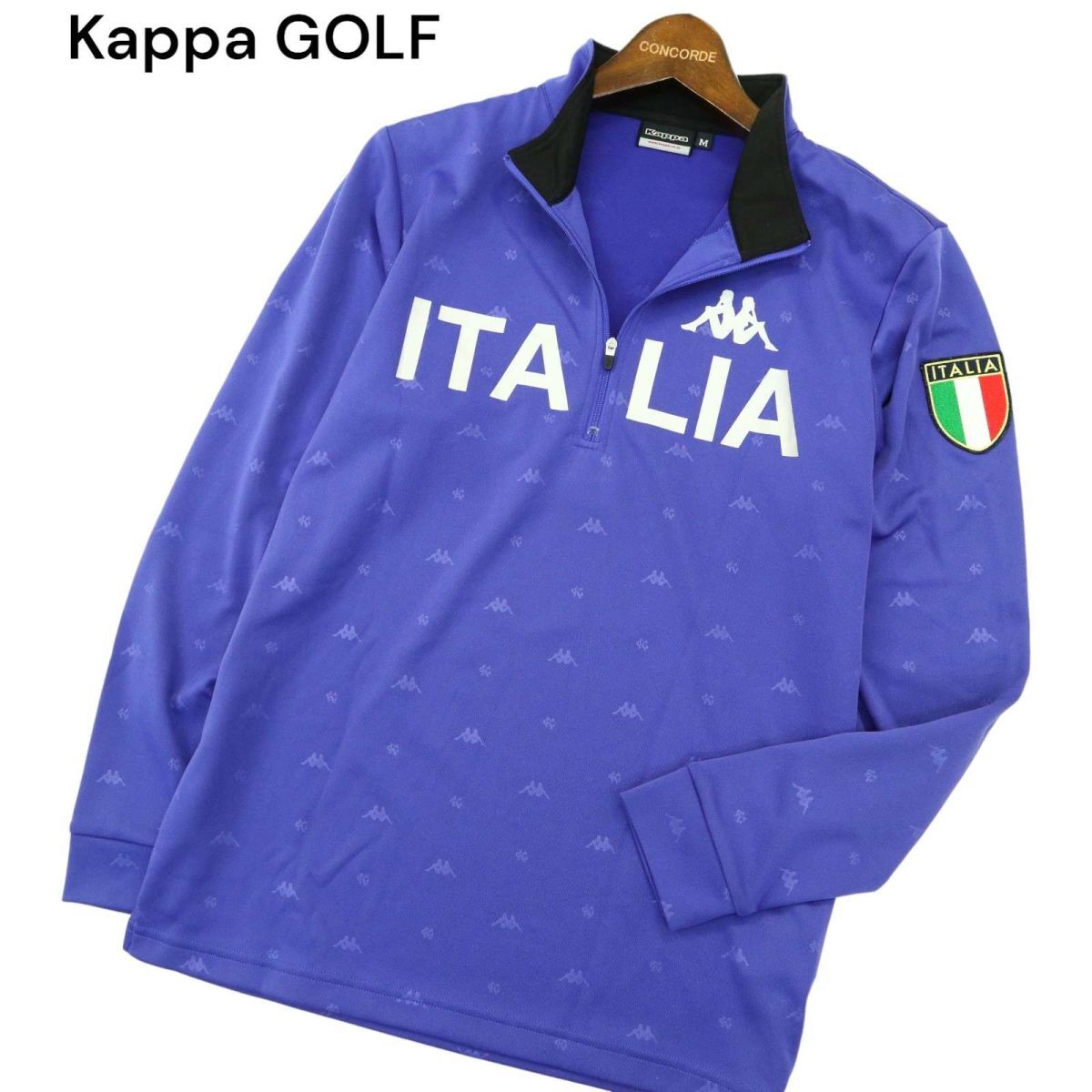 Kappa GOLF Kappa Golf через год ITALIA Logo общий рисунок embo Sprint стрейч длинный рукав половина Zip рубашка-поло Sz.M мужской A4T03245_3#C