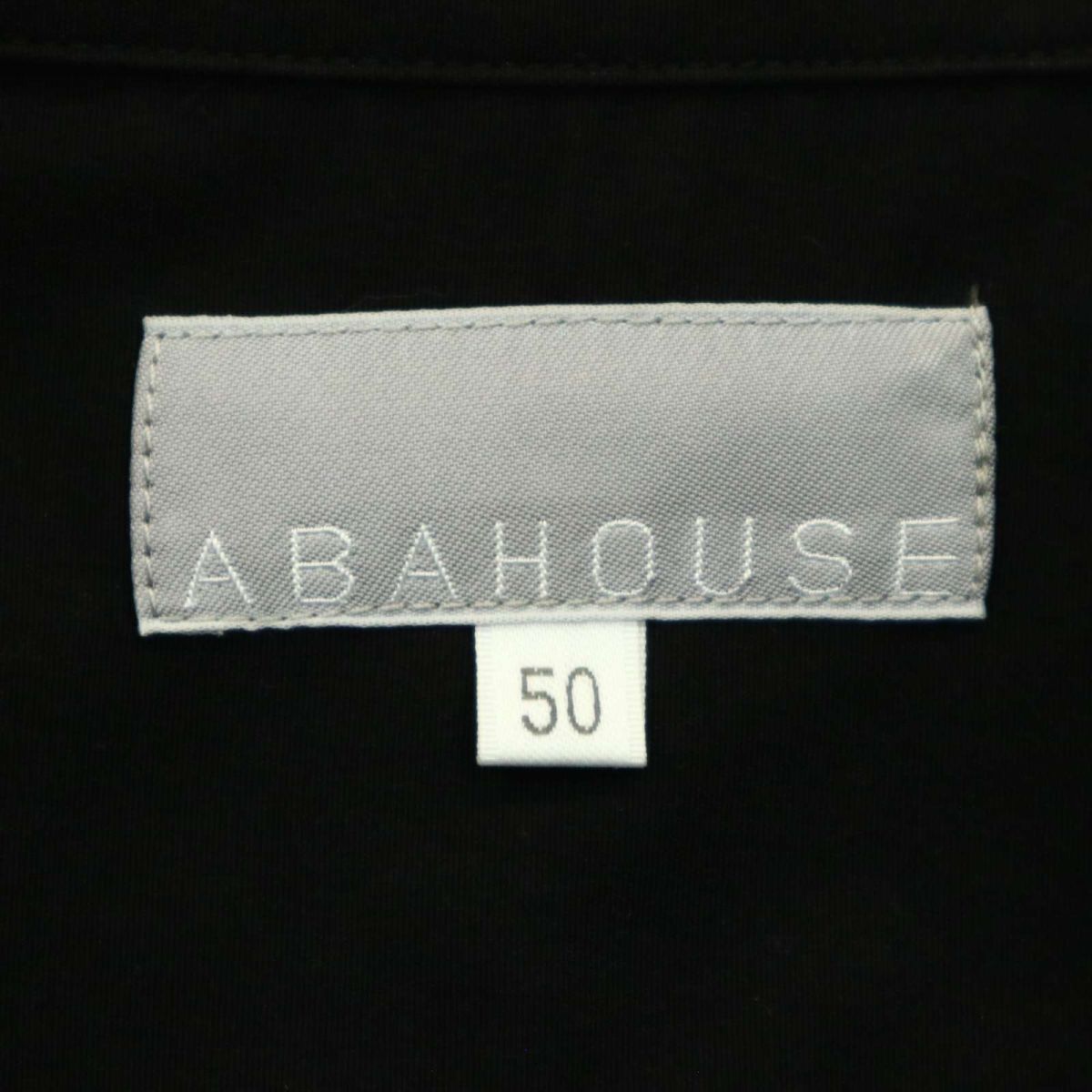 新品 未使用★ ABAHOUSE アバハウス ナチュラル ストレッチ 長袖 リラックス レギュラーカラー シャツ Sz.50　メンズ 黒　A4T03234_3#C_画像7