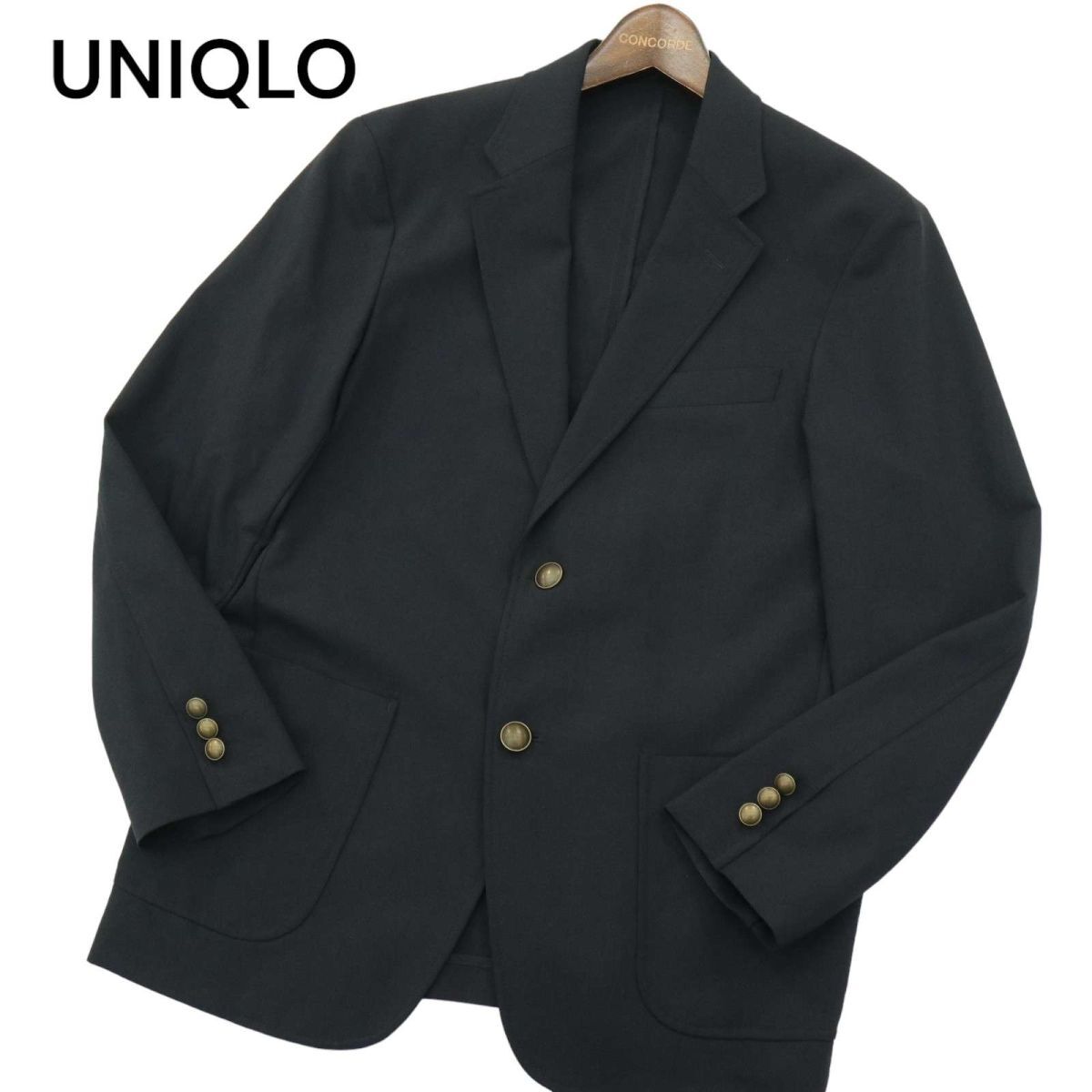 22SS★ UNIQLO ユニクロ 春夏 感動ブレザー★ 2WAYストレッチ 金ボタン テーラード ジャケット 紺ブレ Sz.S　メンズ　A4T03325_3#M_画像1