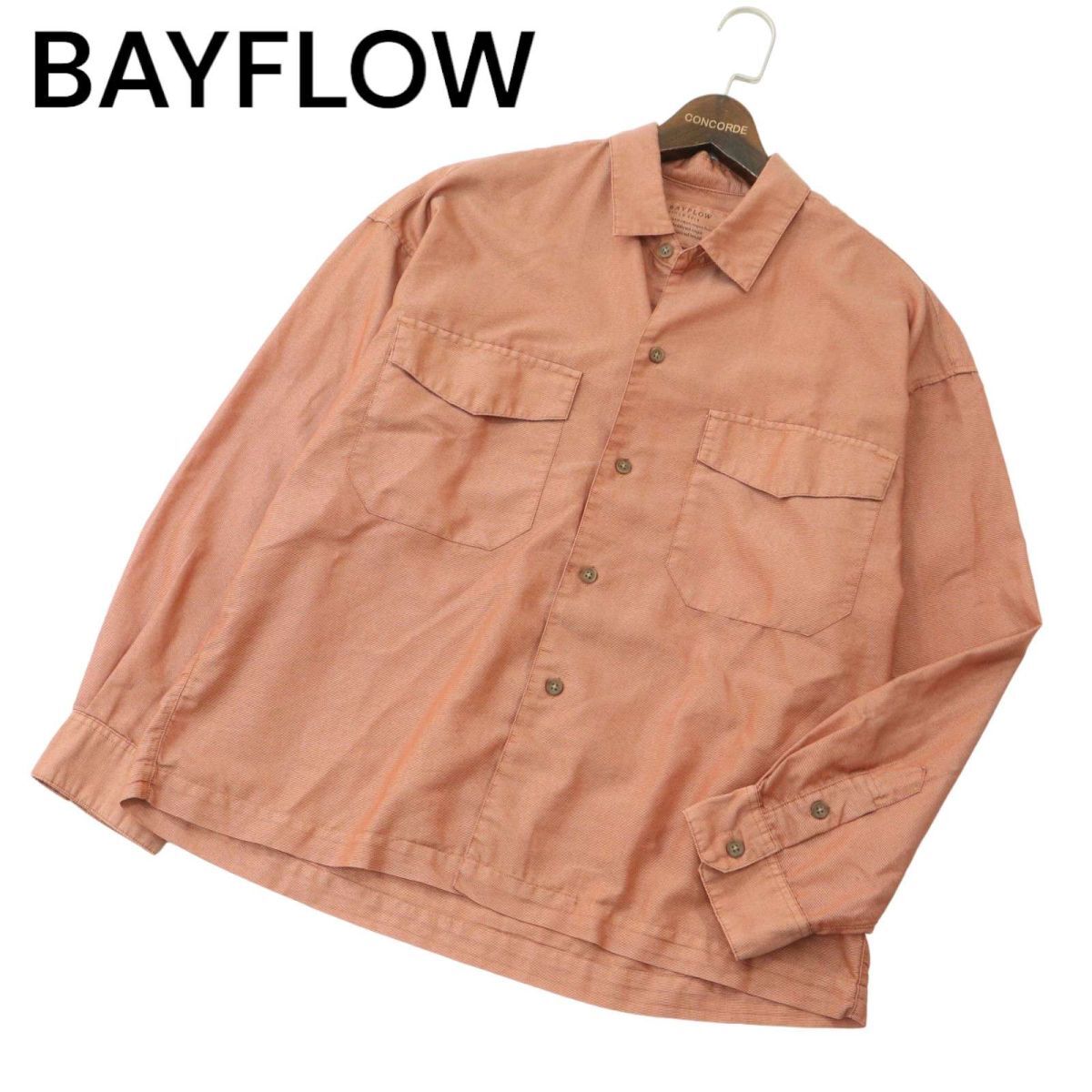 21SS★ BAYFLOW ベイフロー 通年 オーバーサイズ 長袖 ワーク シャツ ジャケット Sz.3　メンズ ビッグシルエット　A4T03300_3#C_画像1