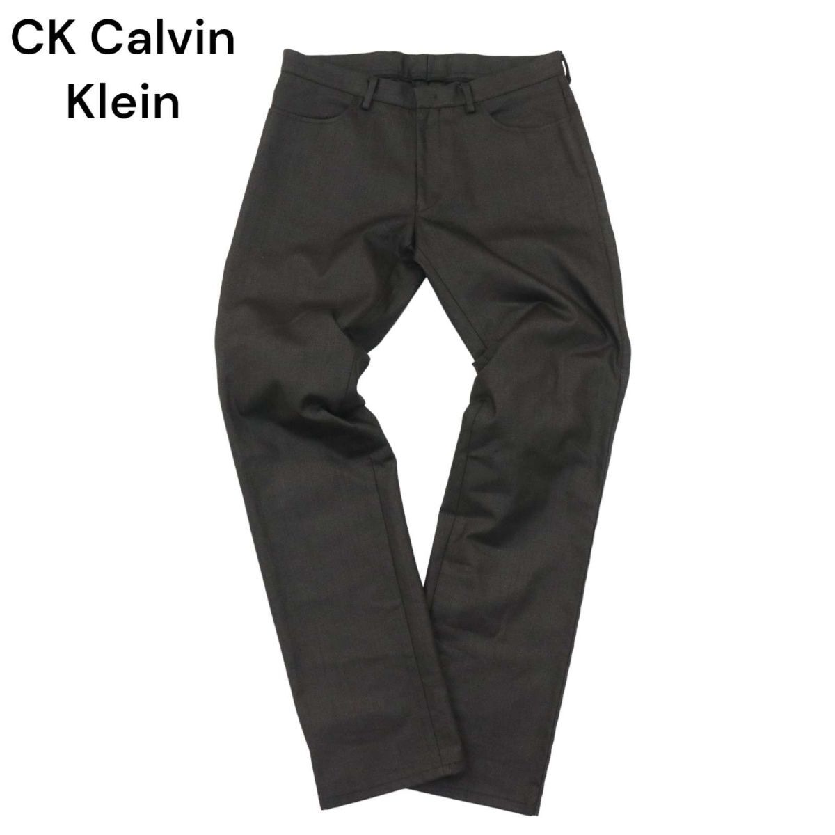 CK Calvin Klein カルバンクライン 通年 ストレッチ★ ストレート ワーク パンツ Sz.33 メンズ 日本製 A4B01000_2#Rの画像1