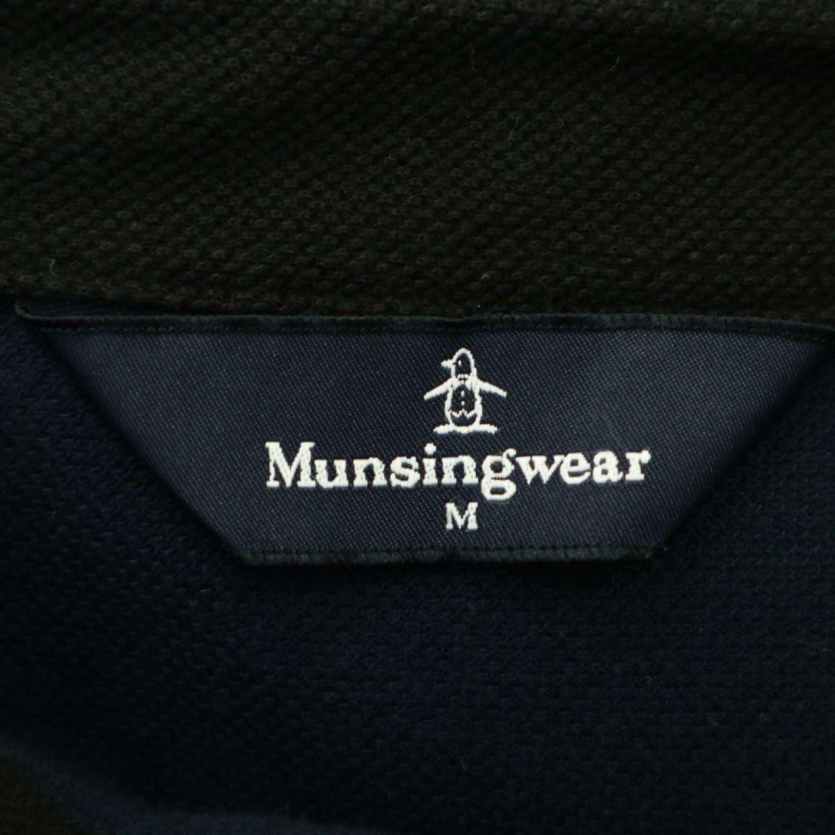 Munsingwear Munsingwear wear through year penguin embroidery * long sleeve deer. . polo-shirt Sz.M men's navy Golf A4T03575_4#C