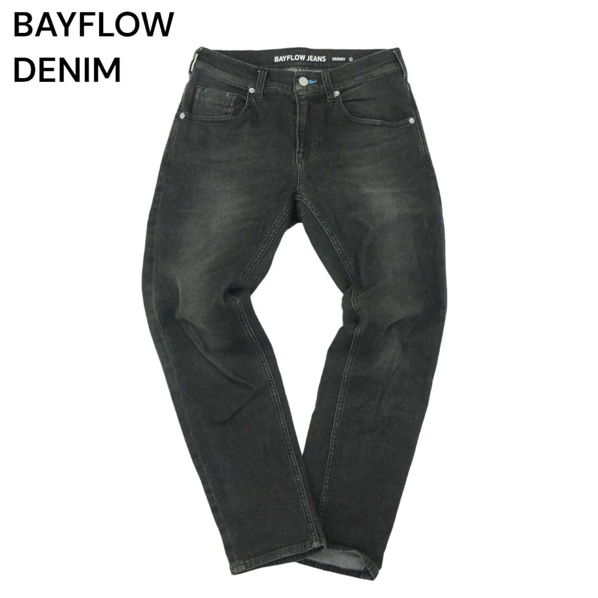 22SS★ BAYFLOW DENIM ベイフロー USED加工★ ストレッチ スキニー デニム パンツ ジーンズ Sz.2　メンズ　A4B01798_4#R_画像1