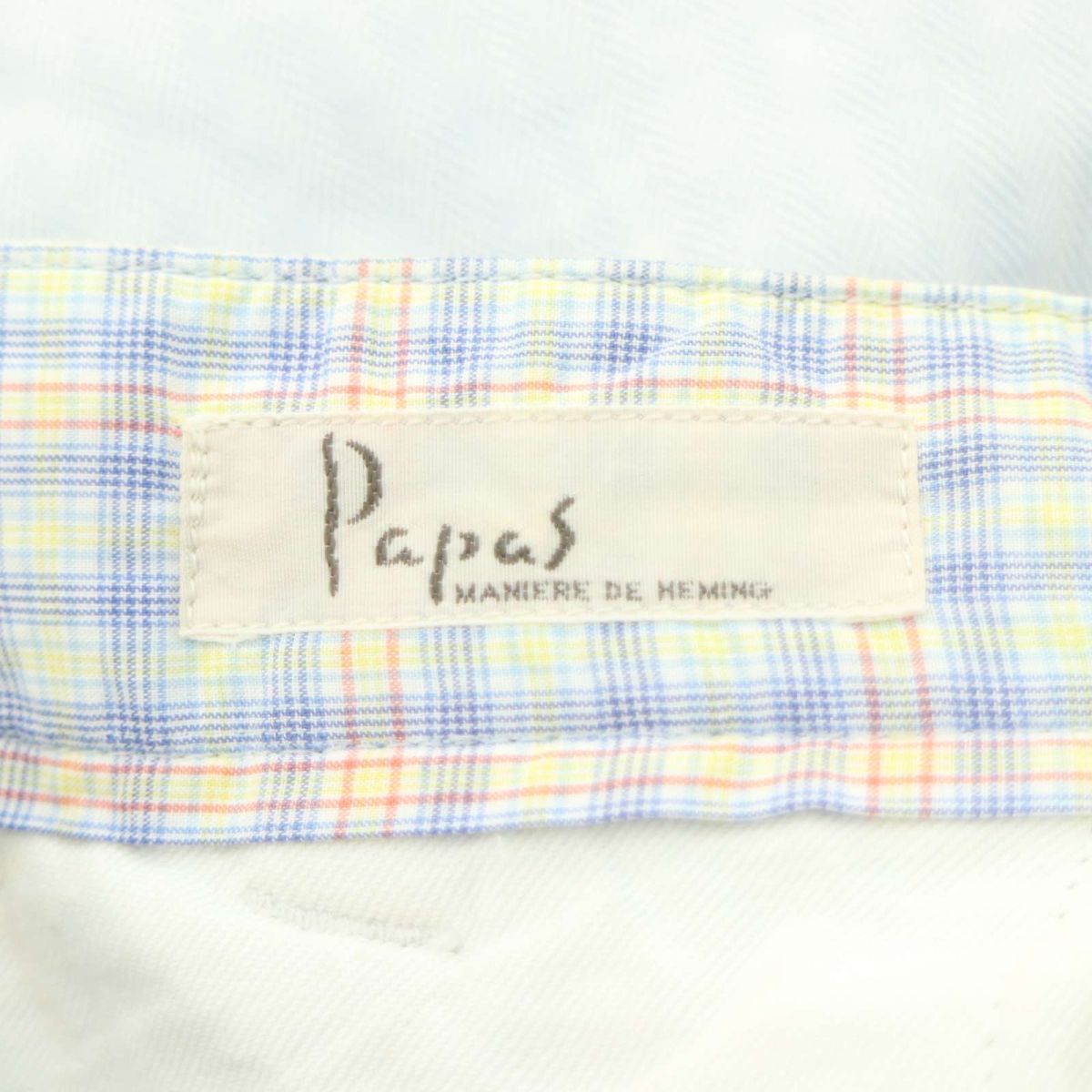 Papas パパス 麻 リネン100％★ シンチバック イージー 2タック スラックス デニム パンツ ジーンズ Sz.XL　メンズ 大きい　A4B01829_4#P_画像10