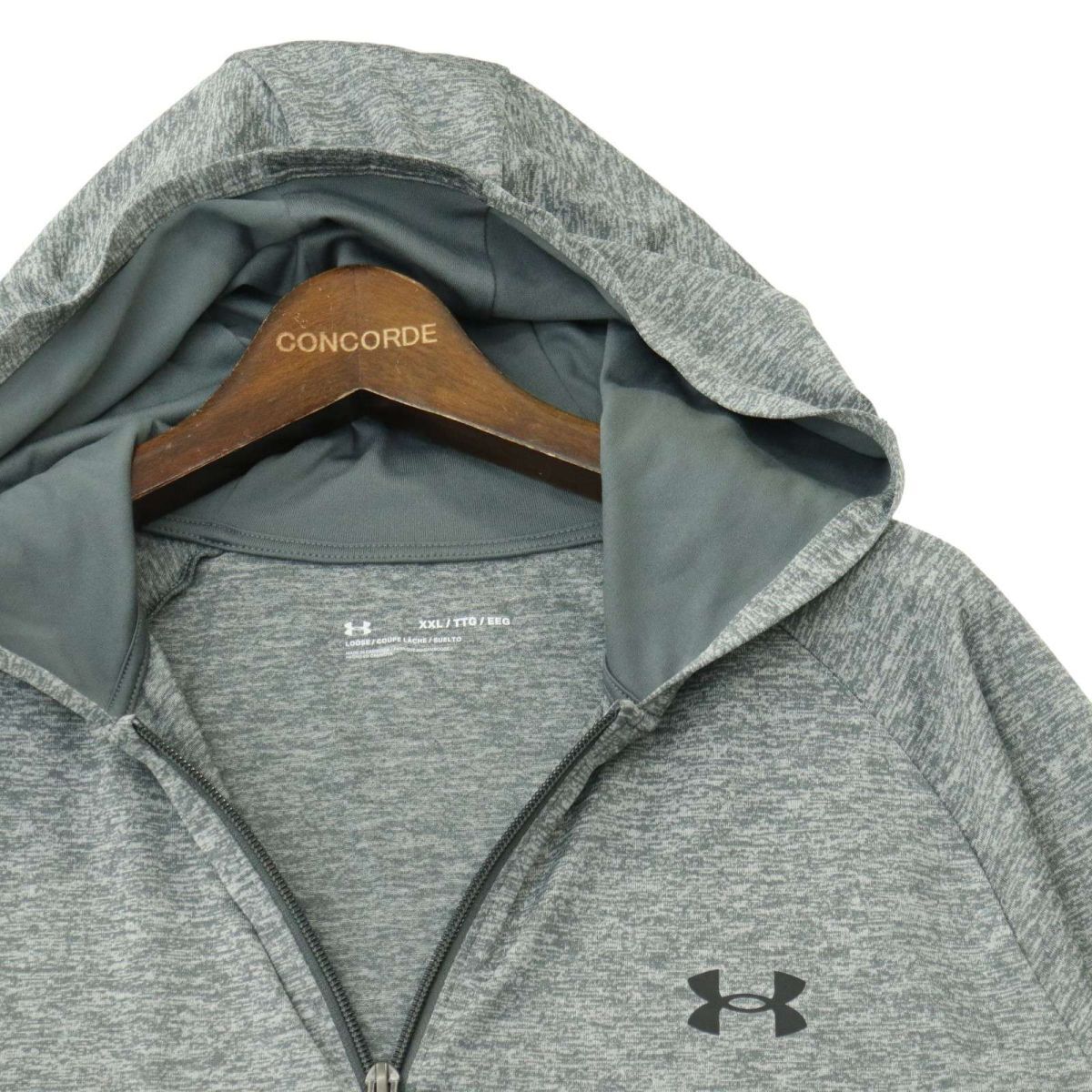 美品 23SS★ UNDER ARMOUR アンダーアーマー 通年 UA テック ジップ パーカー Sz.XXL メンズ 灰 大きいサイズ トレーニング A4T03684_4#Oの画像2