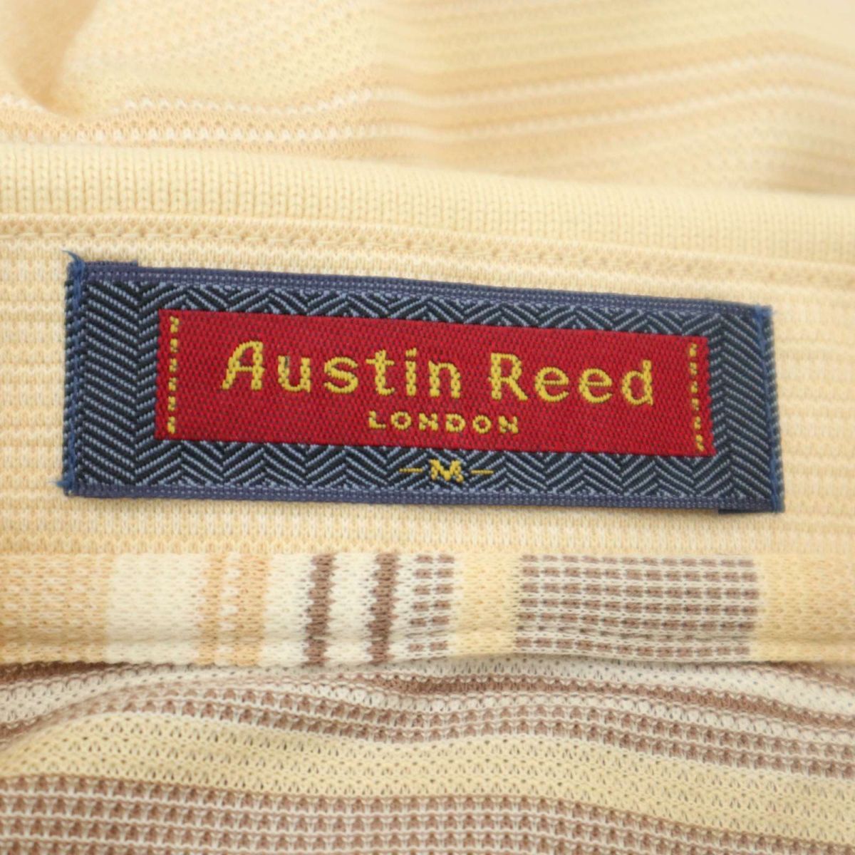 【新品 未使用】 Austin Reed オースチンリード 春夏 ボーダー 半袖 ポロシャツ Sz.M　メンズ 日本製　A4T03698_4#A_画像7