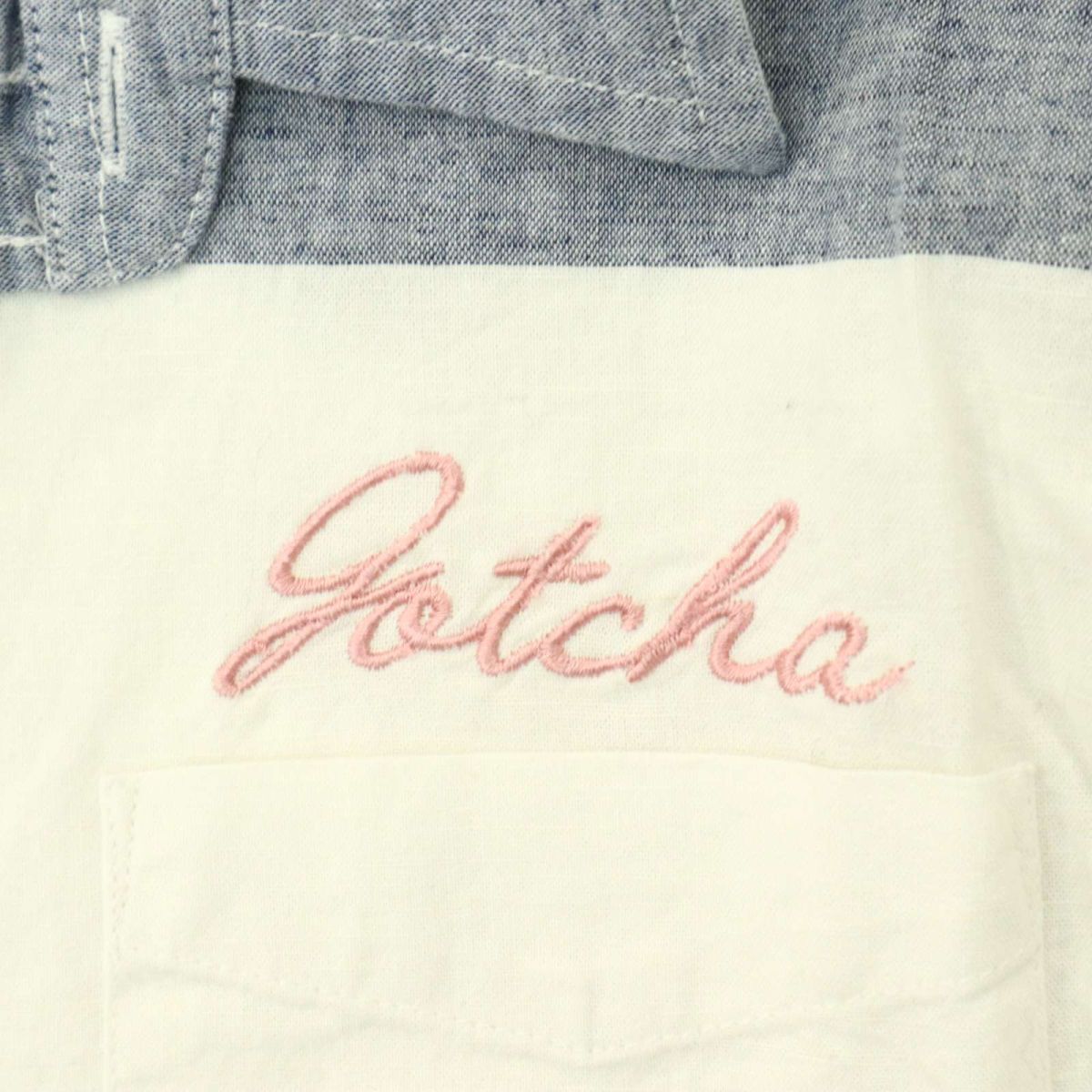 GOTCHA Gotcha весна лето лен linen.* окантовка 7 минут рукав рубашка Sz.M мужской Surf A4T03893_4#A