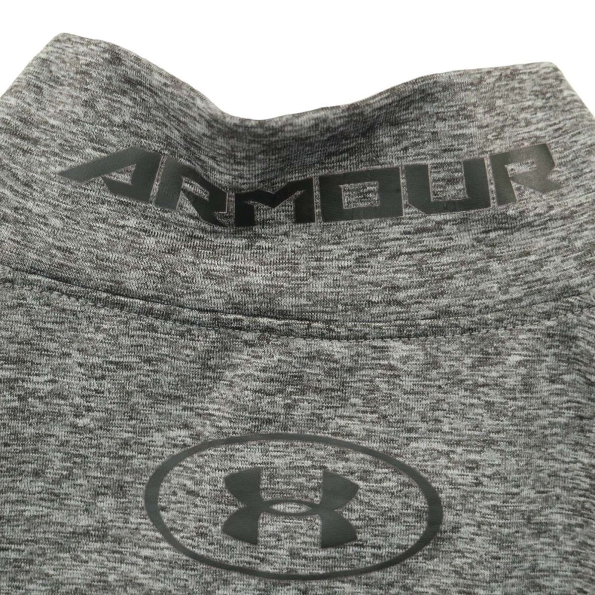 UNDER ARMOUR アンダーアーマー ロゴ★ HEATGEAR 半袖 Tシャツ コンプレッション インナー Sz.M メンズ グレー トレーニング　A4T04211_4#D_画像6