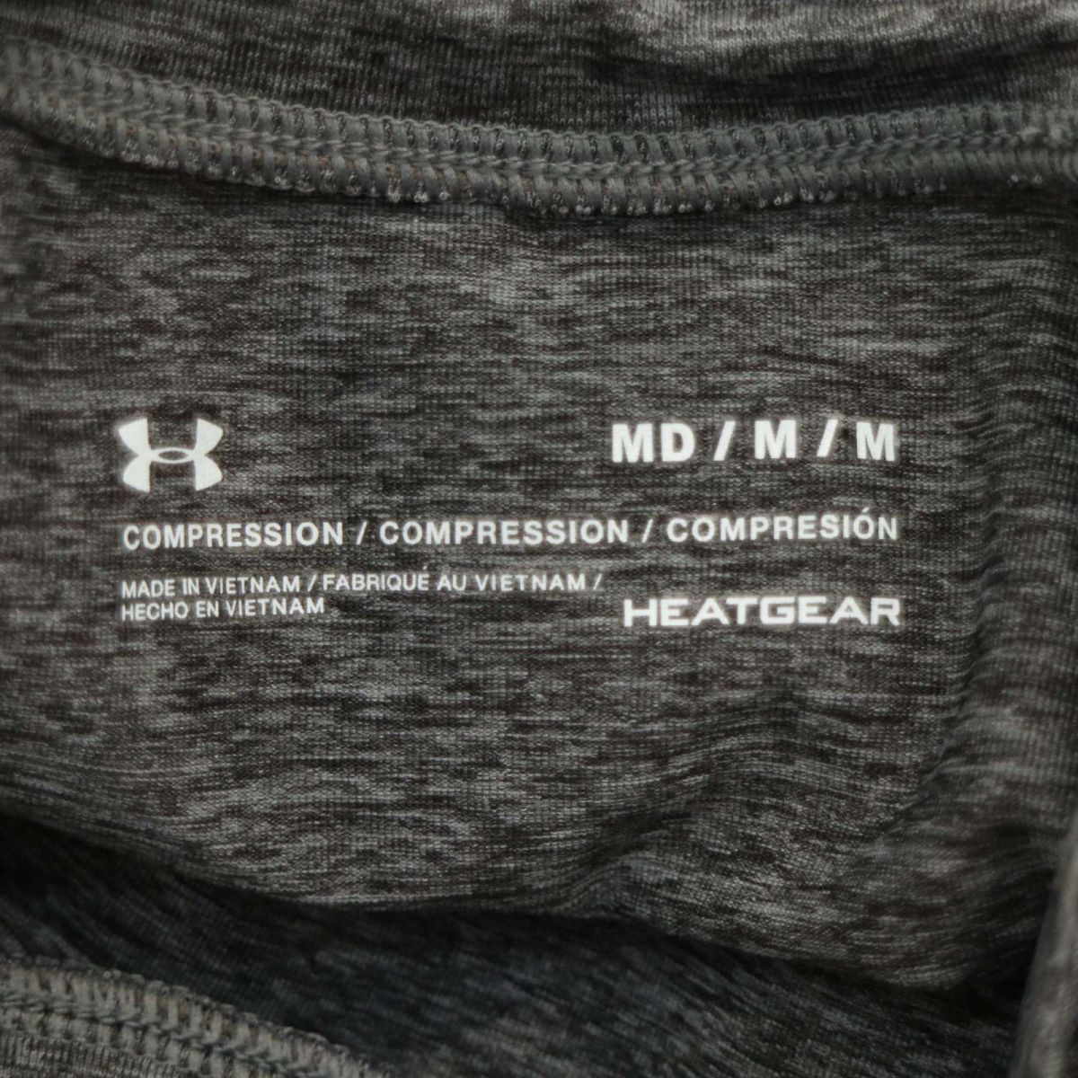 UNDER ARMOUR アンダーアーマー ロゴ★ HEATGEAR 半袖 Tシャツ コンプレッション インナー Sz.M メンズ グレー トレーニング　A4T04211_4#D_画像7