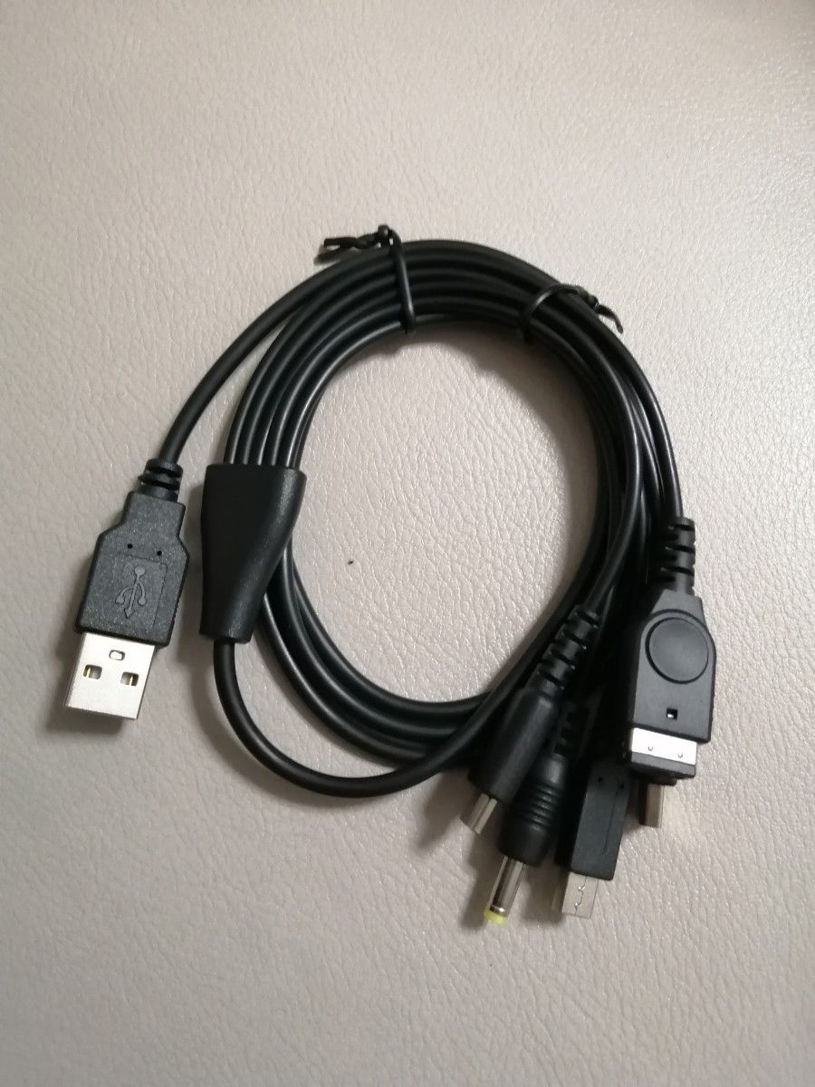 USB 充電 ケーブル PSP 3DS DS GBASP WiiU 5in1 充電器 レトロゲーム