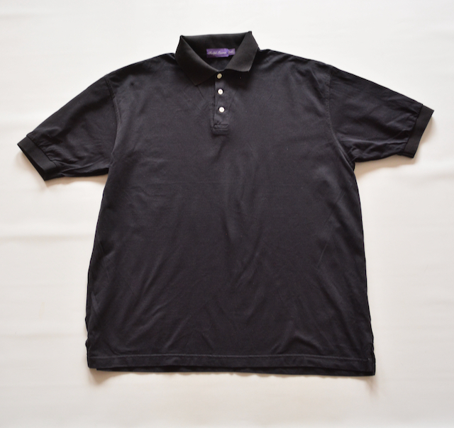 イタリア製【 ラルフローレン 】パープルレーベル 黒 半袖 ポロシャツ XLの画像1