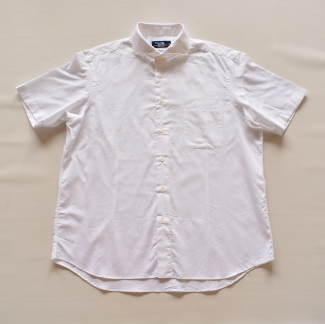 【 鎌倉シャツ Maker's Shirt 】白 ホリゾンタルカラー 半袖シャツ XL_画像1