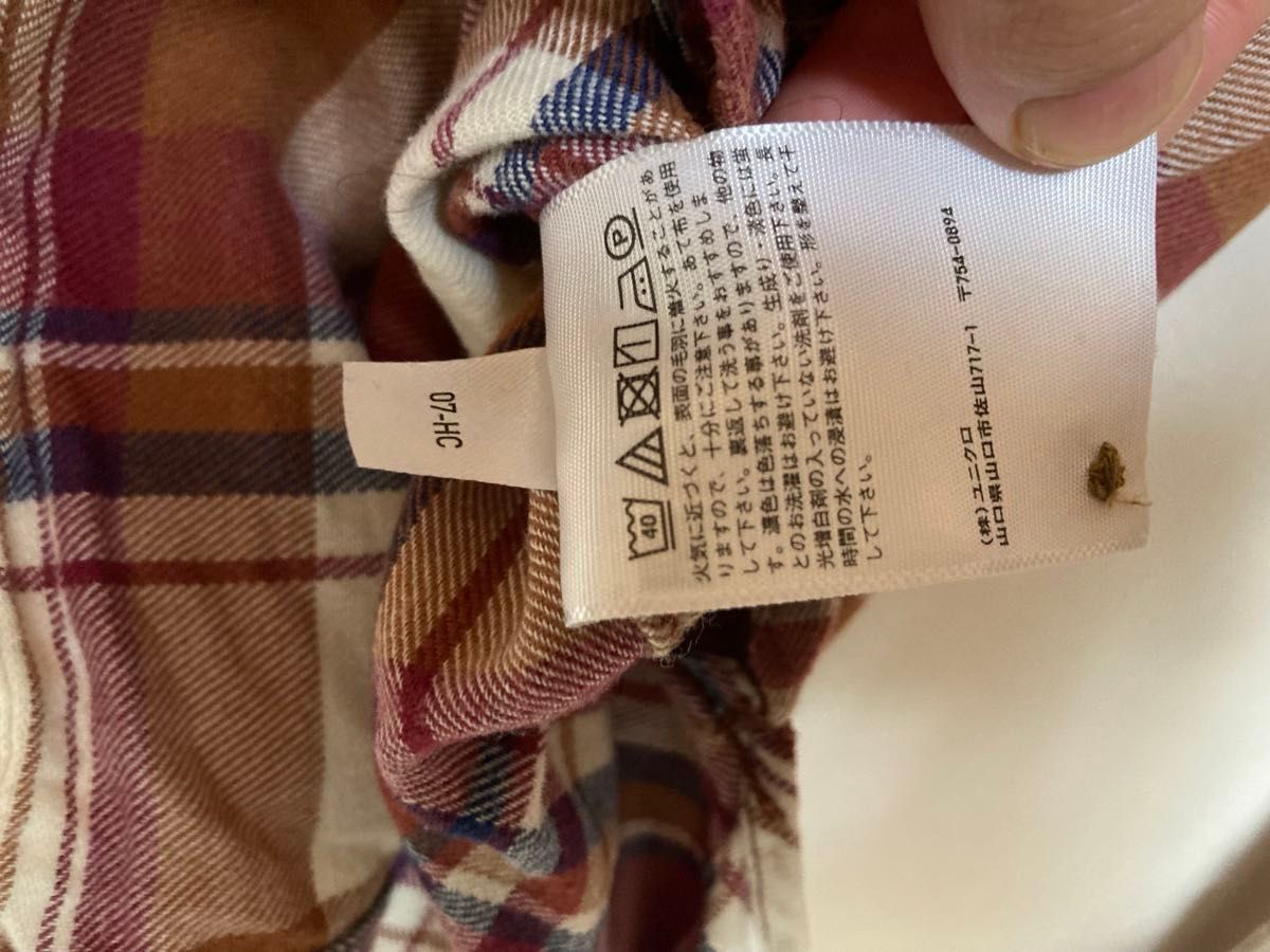 UNIQLO ユニクロ フランネルチェックシャツ(長袖) M ベージュ UNIQLO ユニクロ フランネルチェックシャツ(長袖) M ベージュ