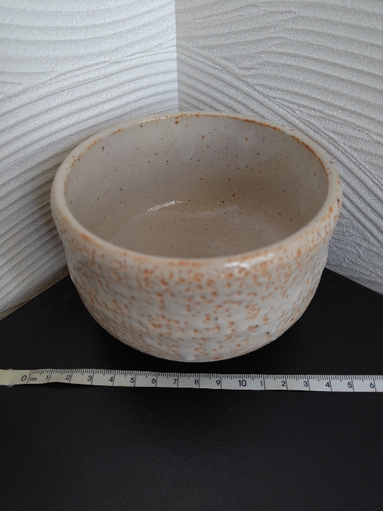 *3463 志野焼 矢田正炎作 抹茶碗 茶器 茶道具 共箱あり 長期保管品 _画像6