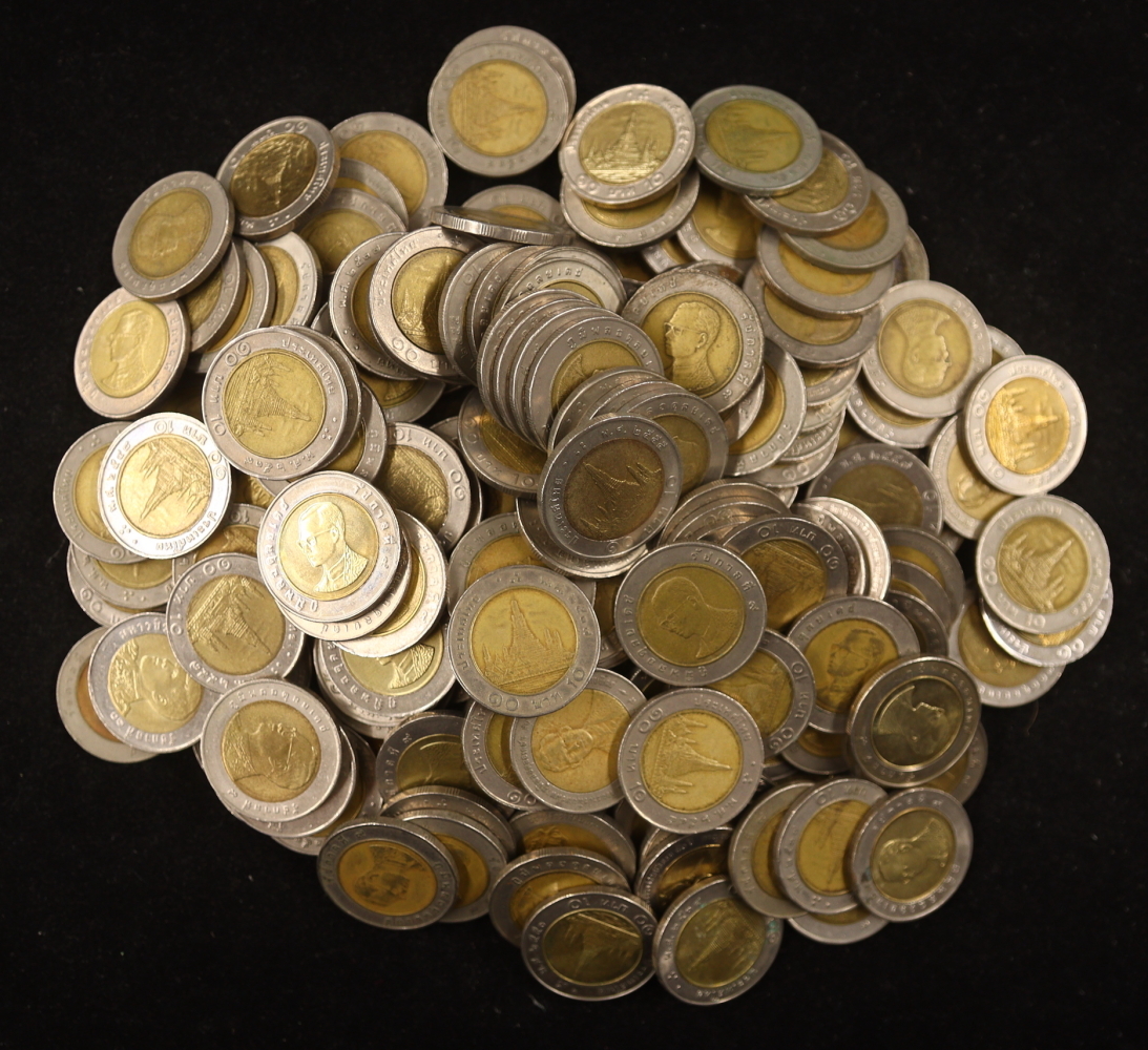 タイ 10バーツ 184枚 計1840バーツ まとめて おまとめ 大量 タイコイン タイ硬貨 海外コイン 外国コイン 古銭 コイン 硬貨_画像1
