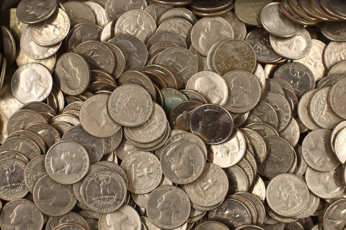 アメリカ 25セント硬貨 1500枚 まとめて おまとめ 大量 アメリカ硬貨 海外コイン 外国コイン 古銭 コイン 硬貨の画像3