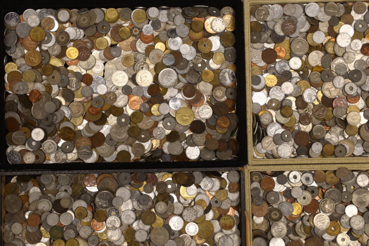 混合古銭 14980g まとめて おまとめ 大量 海外コイン 外国コイン 銅銭 アルミ銭 錫銭 古銭の画像7