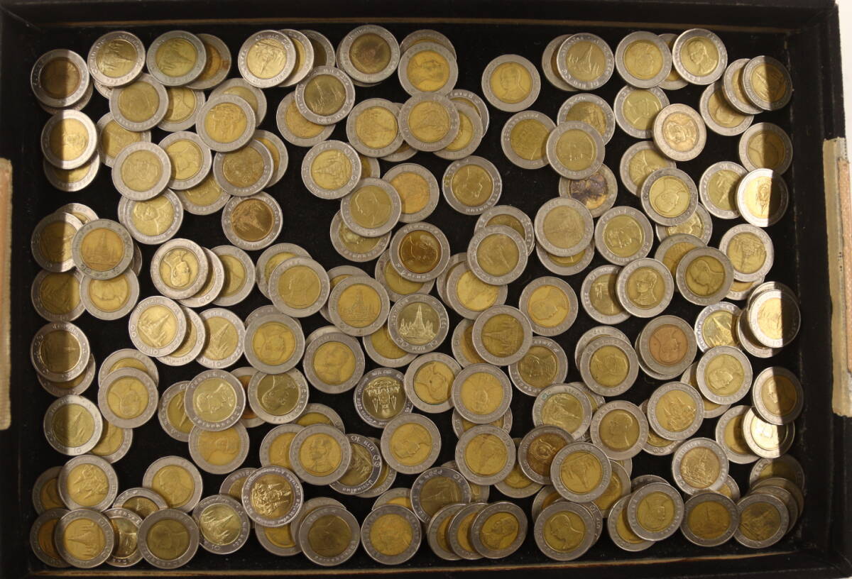 タイ 10バーツ 184枚 計1840バーツ まとめて おまとめ 大量 タイコイン タイ硬貨 海外コイン 外国コイン 古銭 コイン 硬貨_画像2