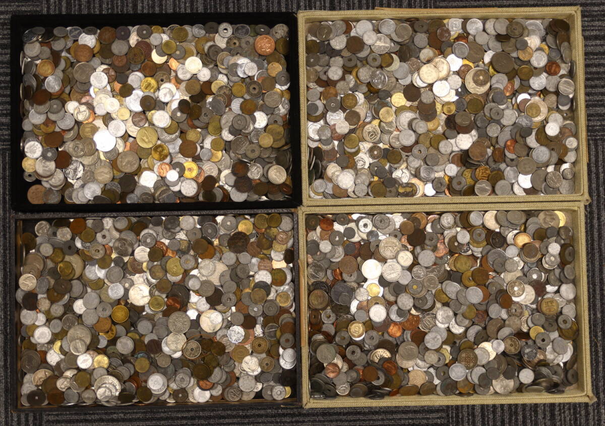 混合古銭 14980g まとめて おまとめ 大量 海外コイン 外国コイン 銅銭 アルミ銭 錫銭 古銭の画像1