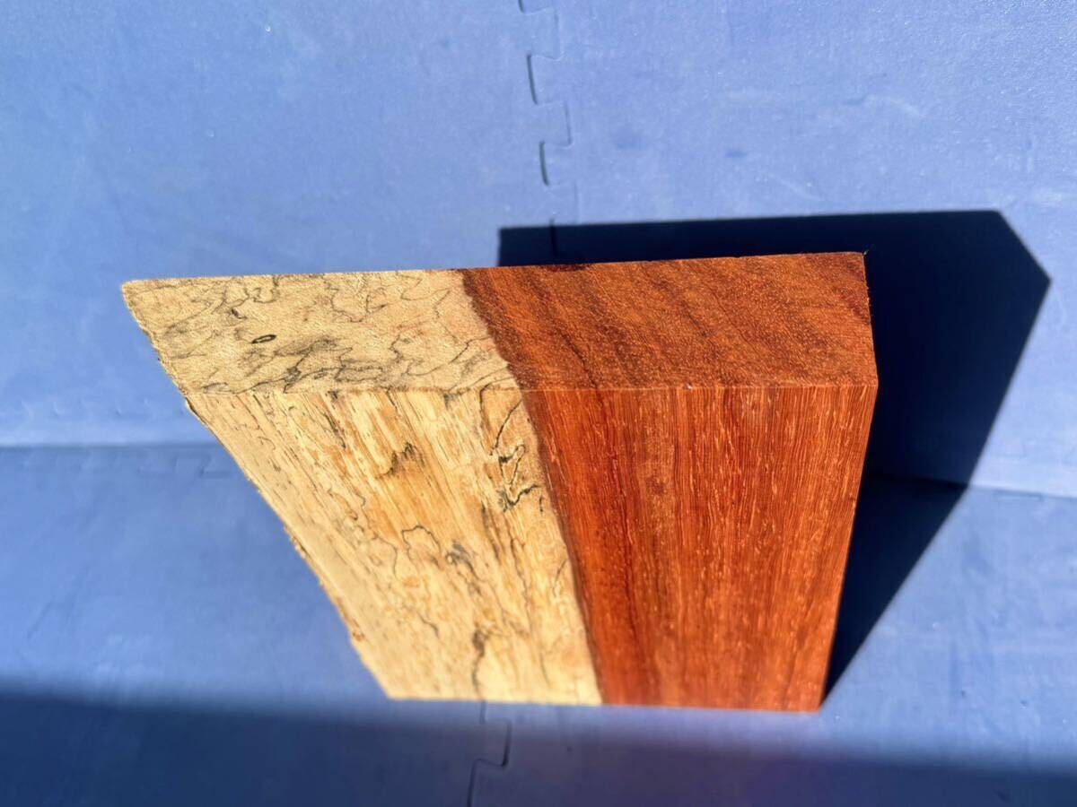 アフリカンパドウク 端材 銘木 木材 白太スポルテッド687g パドックの画像4