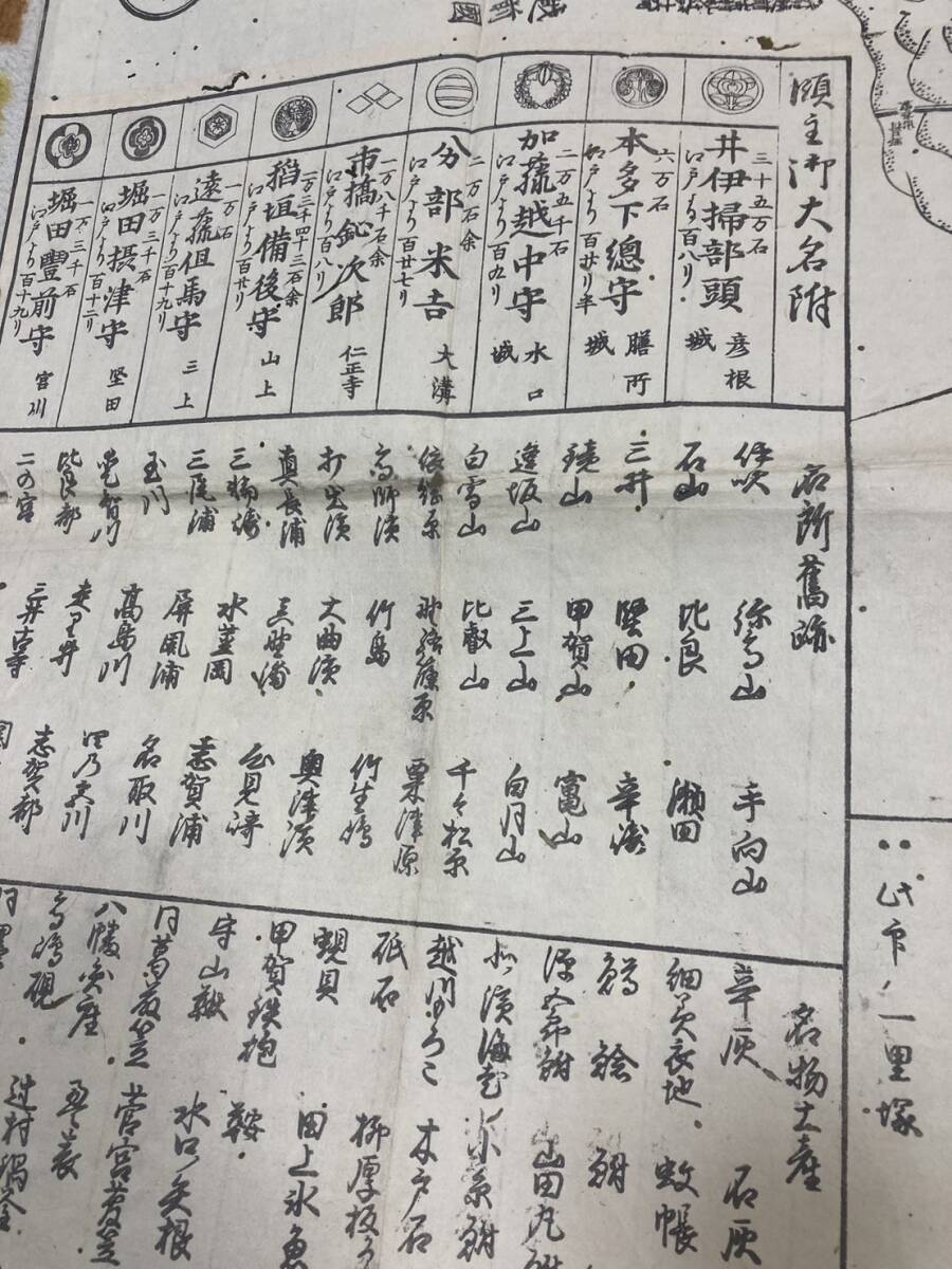 古地図 近江国大絵図 木版画 近江國細見全圖 古文書 文化資料 古地図 近江国大絵図 木版画 近江國細見全圖 古文書 文化資料