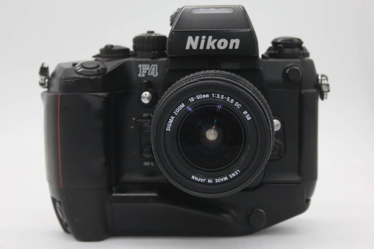 Y796 ニコン Nikon F4 Sigma Zoom 18-50mm F3.5-5.6 DC ボディレンズセット Multi Control Back MF-23・MB-21付き ジャンクの画像2