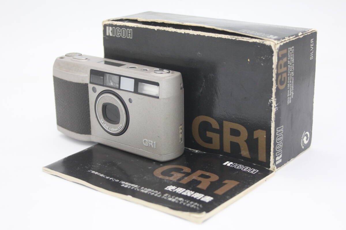 Y812 【元箱付き】 リコー Ricoh GR1 シルバー コンパクトカメラ 説明書付き ジャンクの画像1