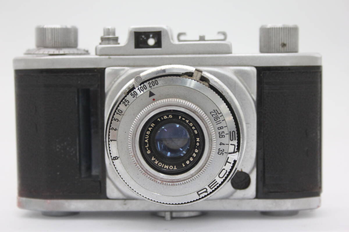Y822 ピジョン Pigeon Tomioka S-Lausar 4.5cm F3.5 フィルムカメラ レザーケース付き ジャンクの画像2