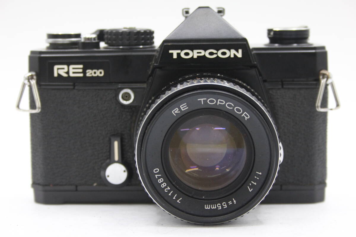 Y1003top navy blue Topcon RE200 black RE Topcor 55mm F1.7 film camera body lens set Junk 